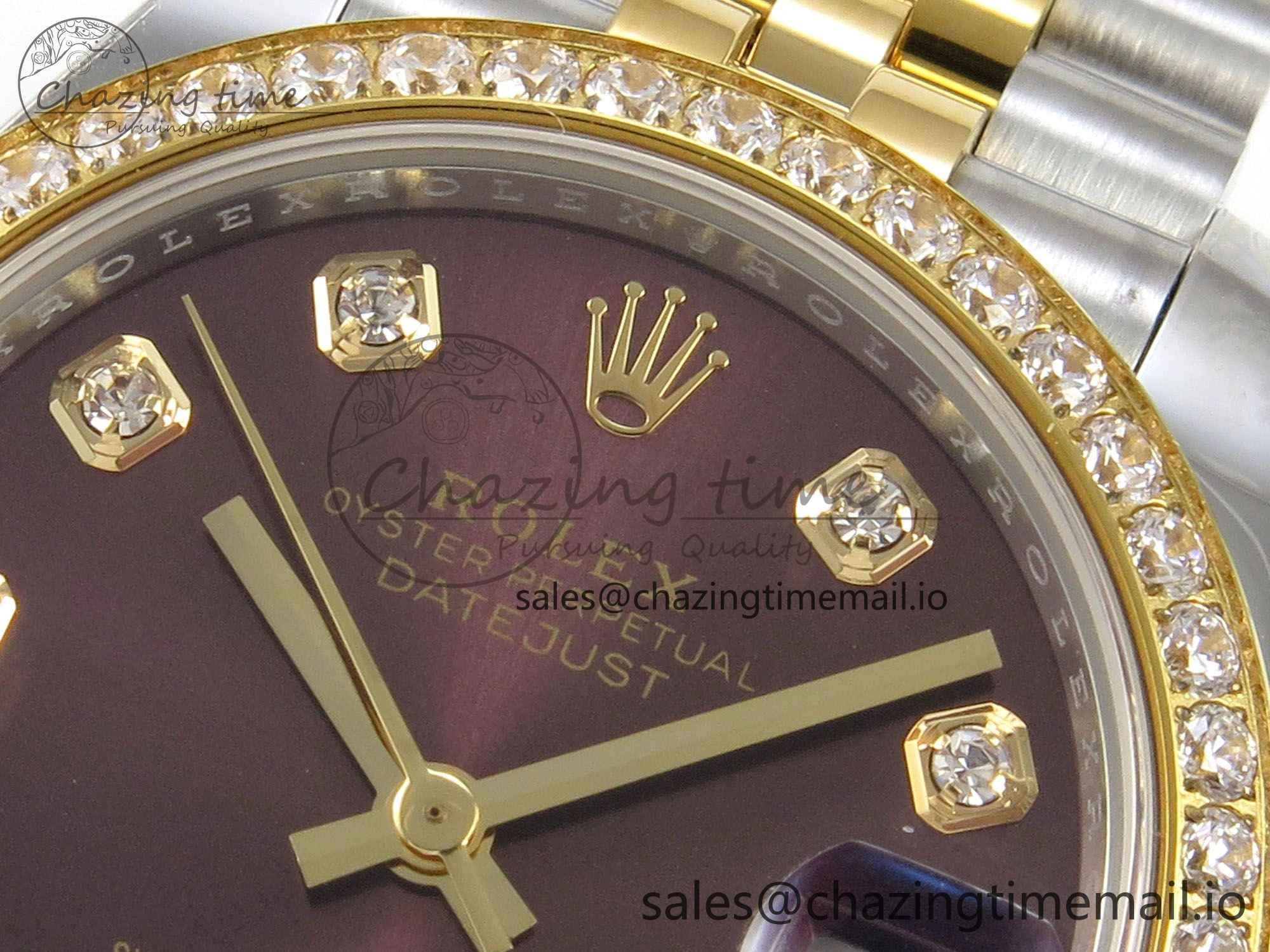 DateJust 31 278383RBR THBF 1:1 Best Edition 904L Steel Brown Diamonds Dial Diamonds Bezel on SS YG Jubilee Bracelet HZ Cal. Tailored 10