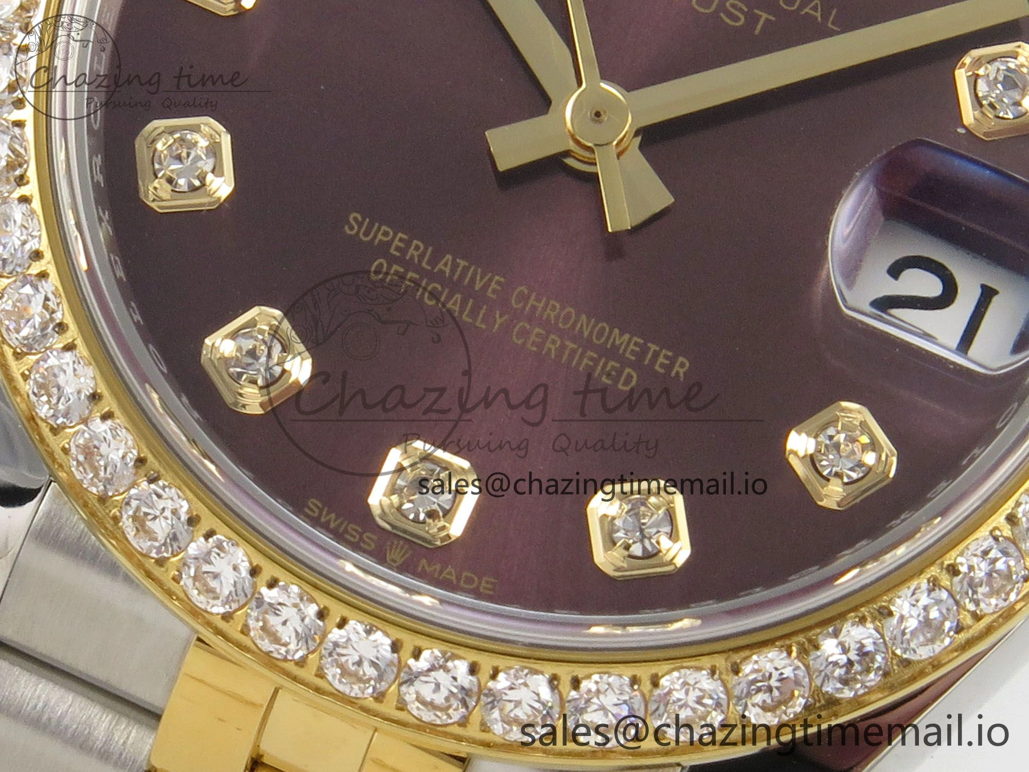 DateJust 31 278383RBR THBF 1:1 Best Edition 904L Steel Brown Diamonds Dial Diamonds Bezel on SS YG Jubilee Bracelet HZ Cal. Tailored 10