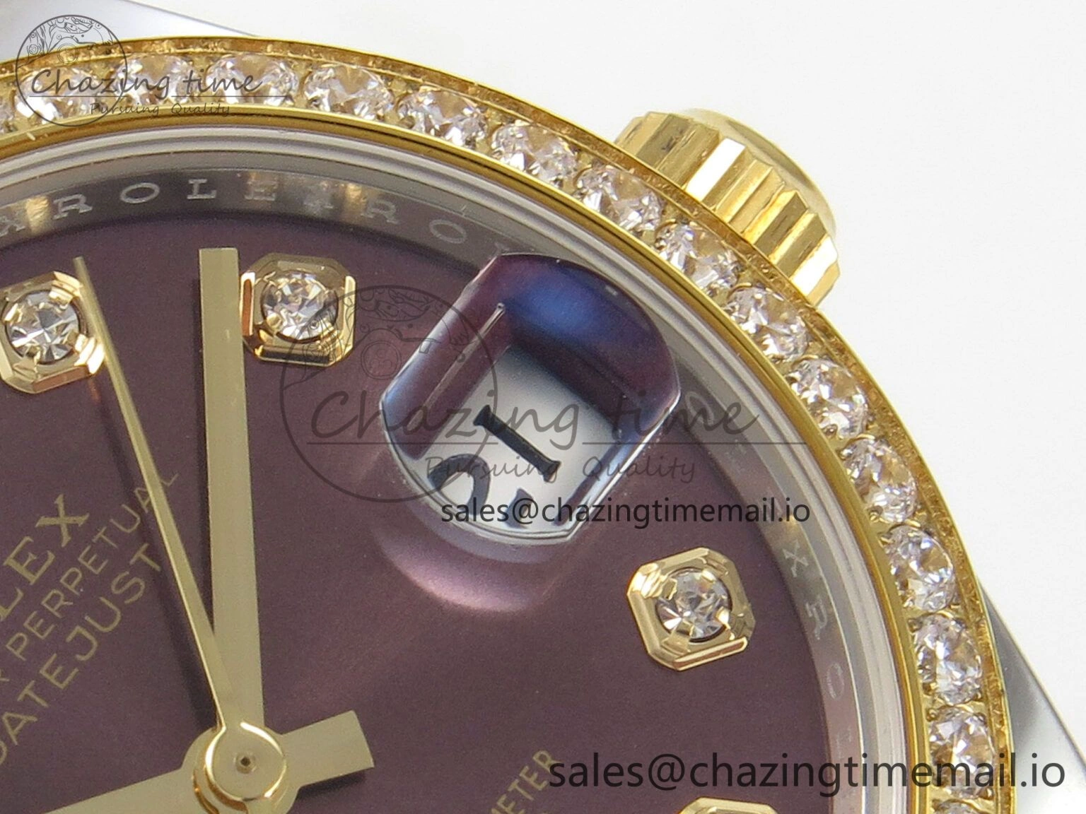 DateJust 31 278383RBR THBF 1:1 Best Edition 904L Steel Brown Diamonds Dial Diamonds Bezel on SS YG Jubilee Bracelet HZ Cal. Tailored 10