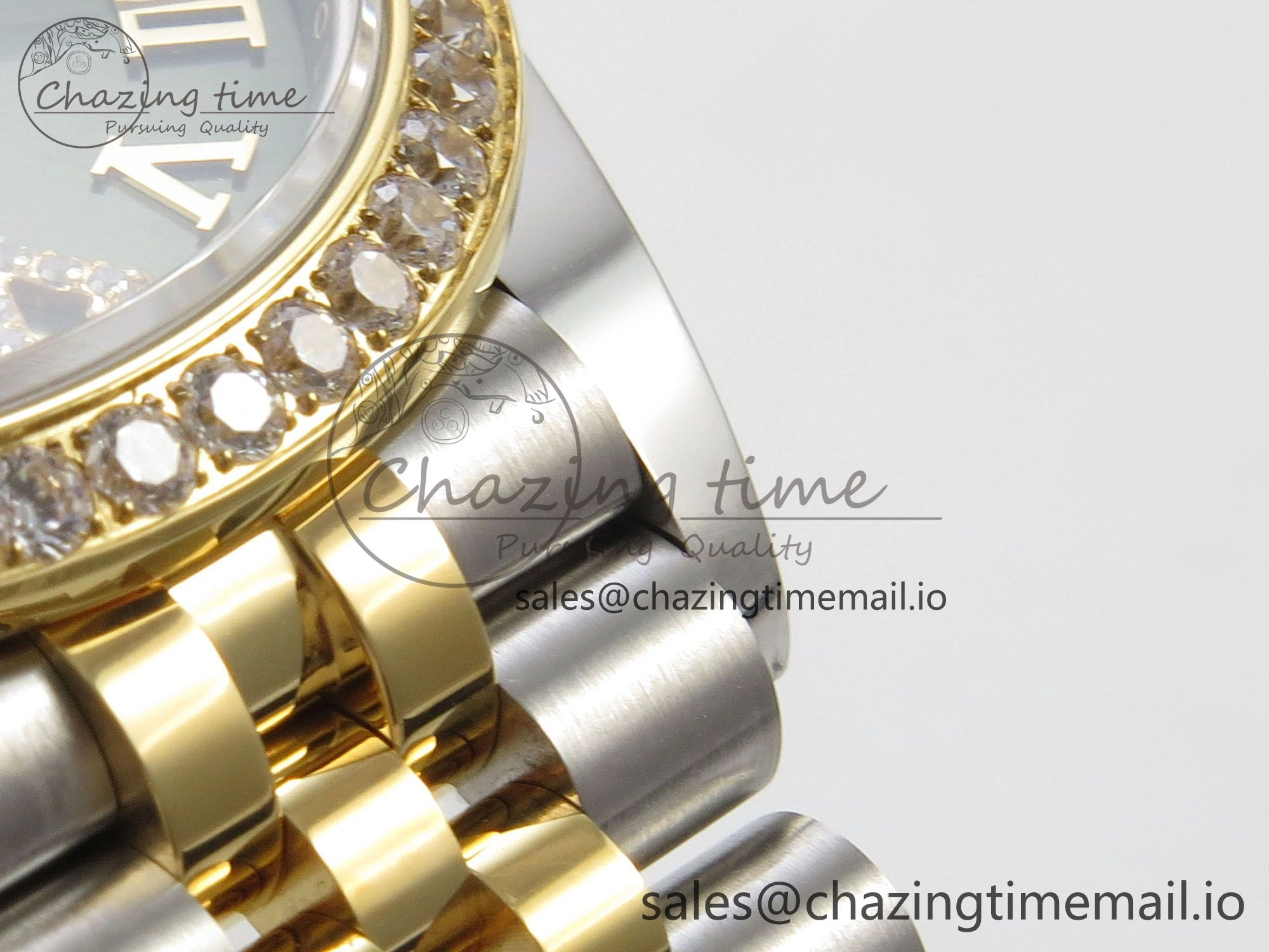 DateJust 31 278383RBR THBF 1:1 Best Edition 904L Steel Green Roman Diamonds Dial Diamonds Bezel on SS YG Jubilee Bracelet HZ Cal. Resilient 35