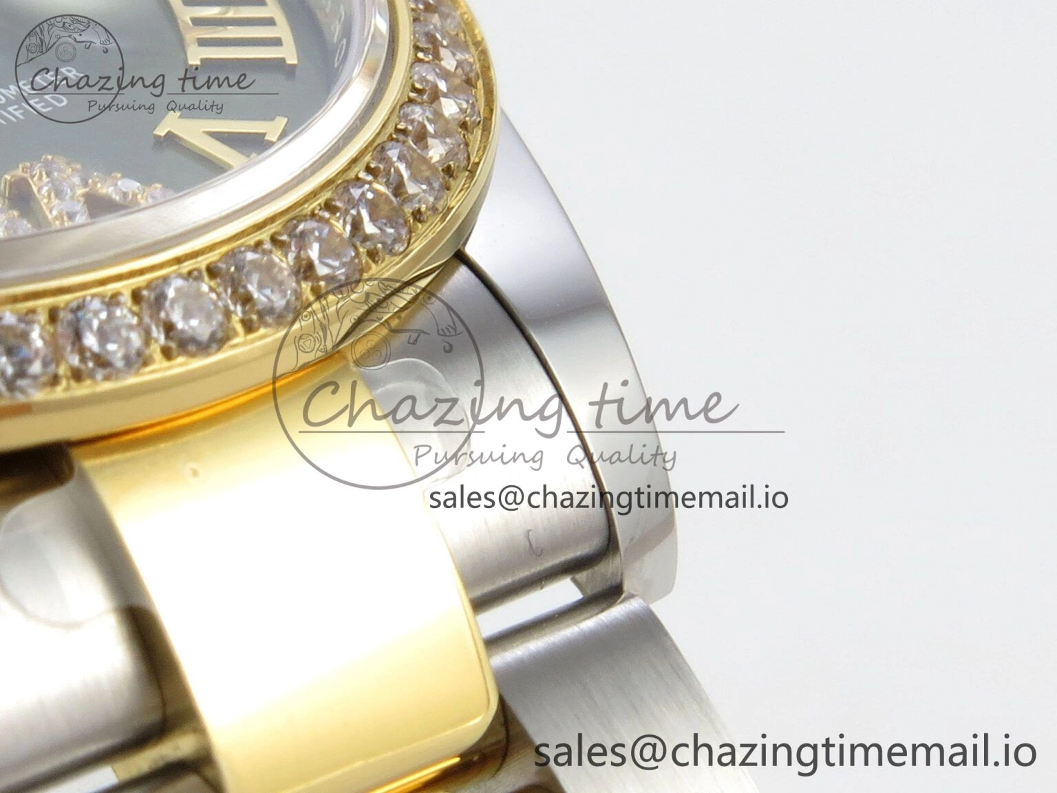 DateJust 31 278383RBR THBF 1:1 Best Edition 904L Steel Green Roman Diamonds Dial Diamonds Bezel on SS YG Oyster Bracelet HZ Cal. Snug 4