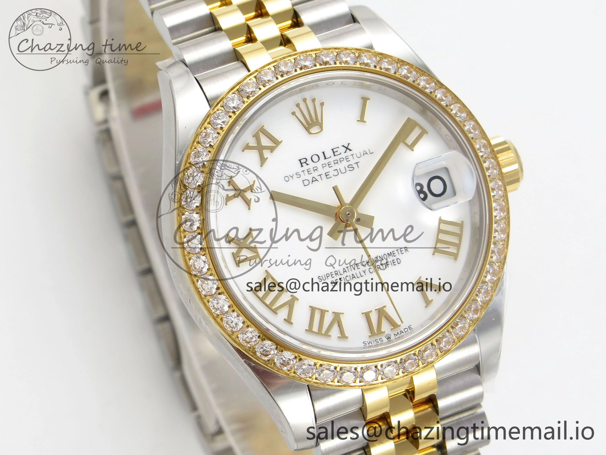DateJust 31 278383RBR THBF 1:1 Best Edition 904L Steel White Roman Dial Diamonds Bezel on SS YG Jubilee Bracelet HZ Cal. TimelessDesign 18