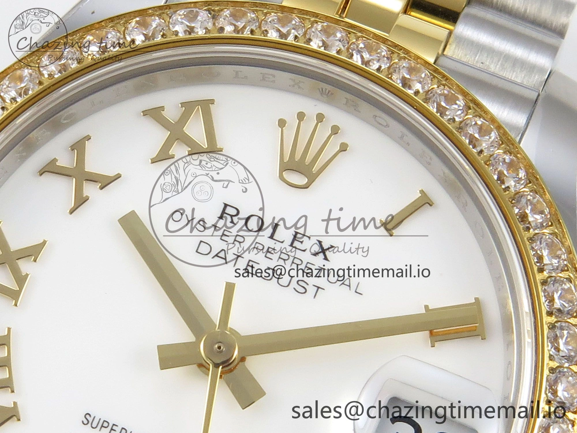 DateJust 31 278383RBR THBF 1:1 Best Edition 904L Steel White Roman Dial Diamonds Bezel on SS YG Jubilee Bracelet HZ Cal. TimelessDesign 18