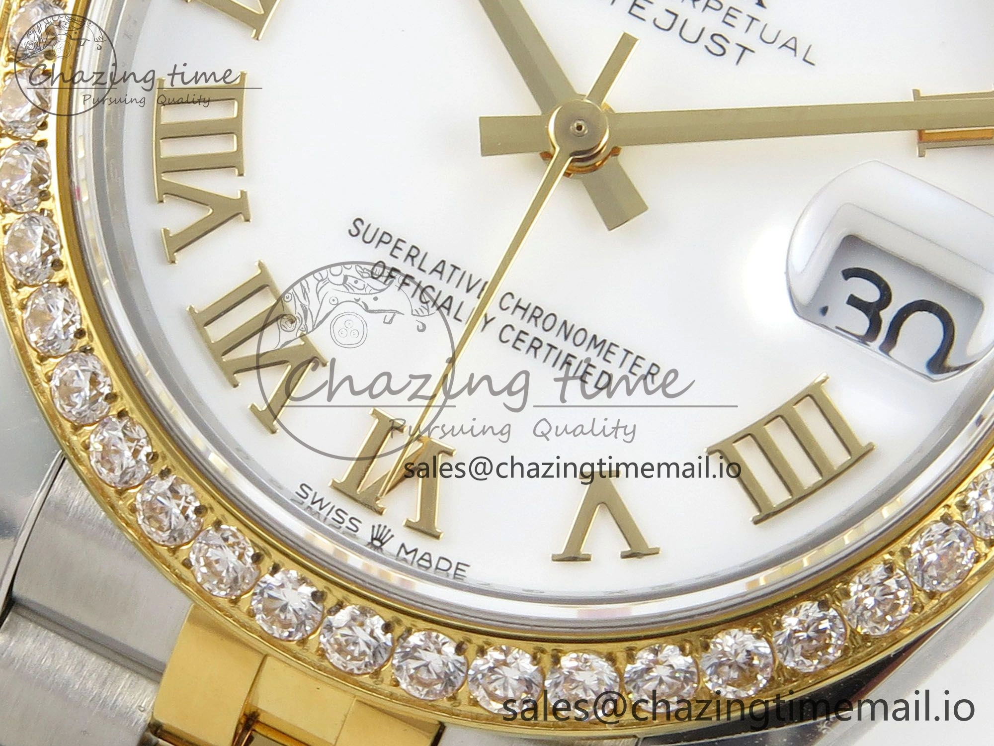 DateJust 31 278383RBR THBF 1:1 Best Edition 904L Steel White Roman Dial Diamonds Bezel on SS YG Jubilee Bracelet HZ Cal. TimelessDesign 18
