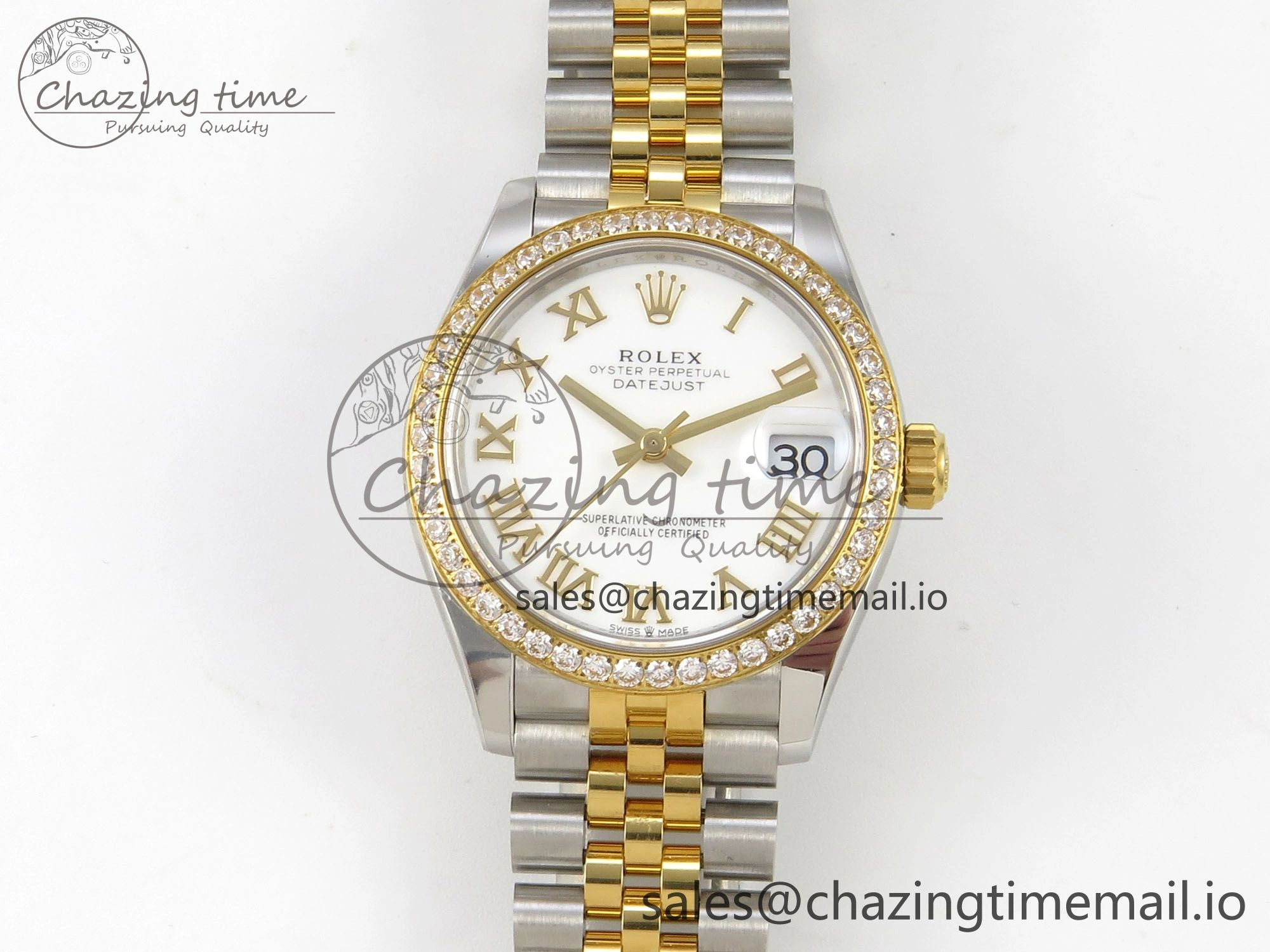 DateJust 31 278383RBR THBF 1:1 Best Edition 904L Steel White Roman Dial Diamonds Bezel on SS YG Jubilee Bracelet HZ Cal. TimelessDesign 18