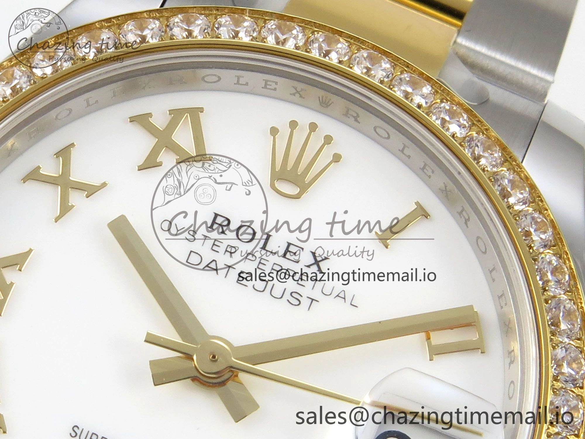 DateJust 31 278383RBR THBF 1:1 Best Edition 904L Steel White Roman Dial Diamonds Bezel on SS YG Oyster Bracelet HZ Cal. Fashionable 44