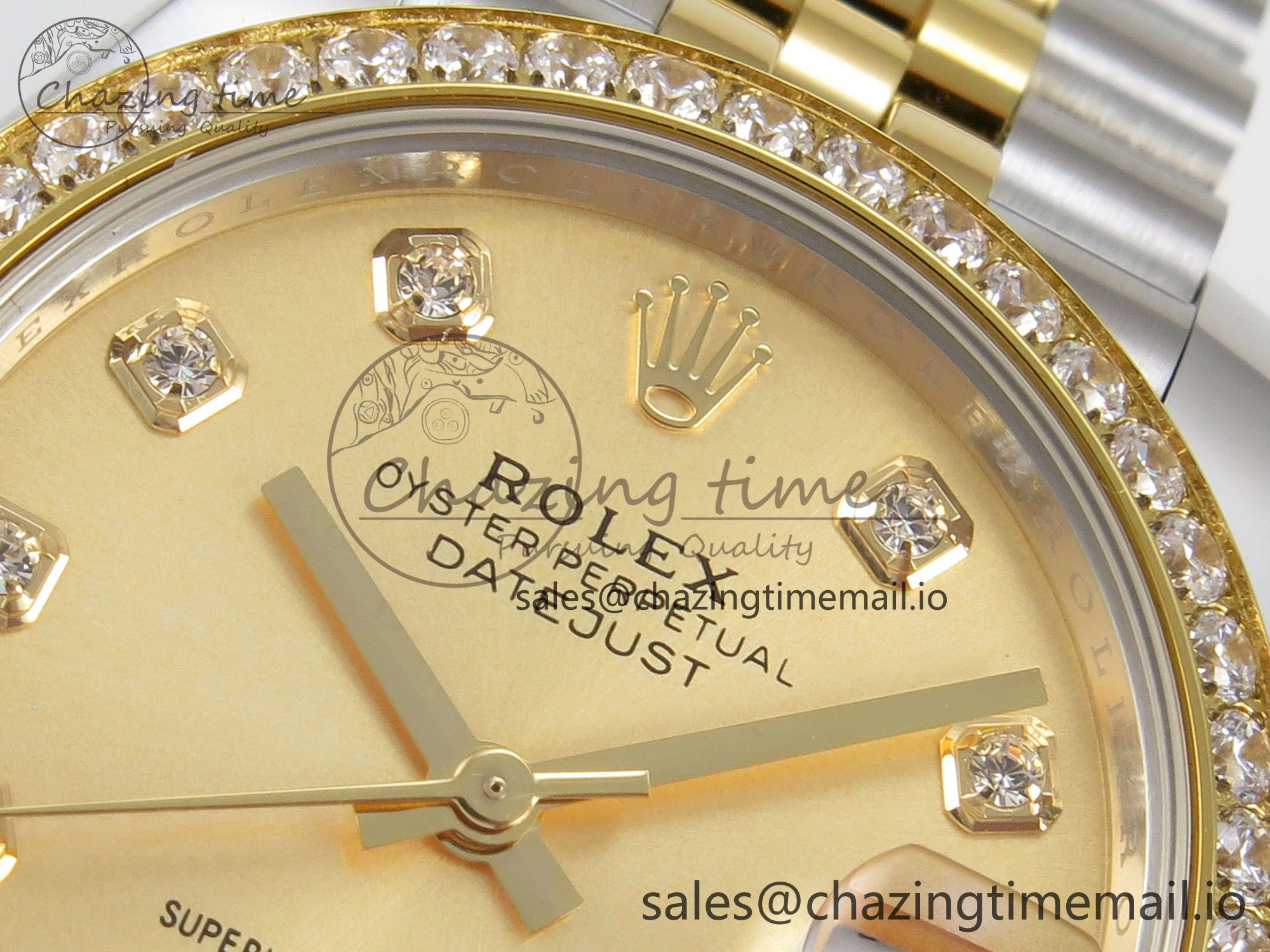 DateJust 31 278383RBR THBF 1:1 Best Edition 904L Steel YG Diamonds Dial Diamonds Bezel on SS YG Jubilee Bracelet HZ Cal. FreshLook 46