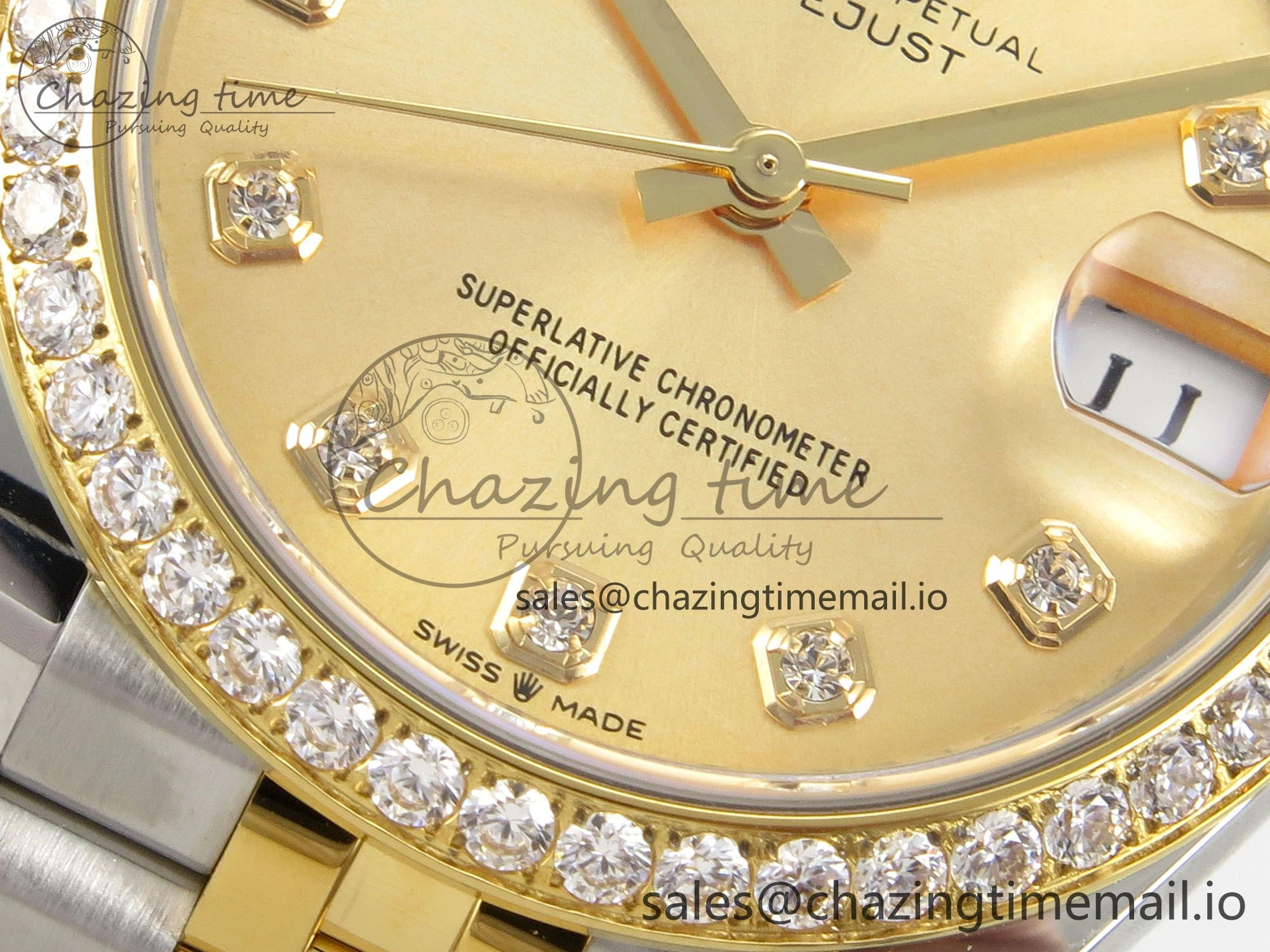 DateJust 31 278383RBR THBF 1:1 Best Edition 904L Steel YG Diamonds Dial Diamonds Bezel on SS YG Jubilee Bracelet HZ Cal. FreshLook 46