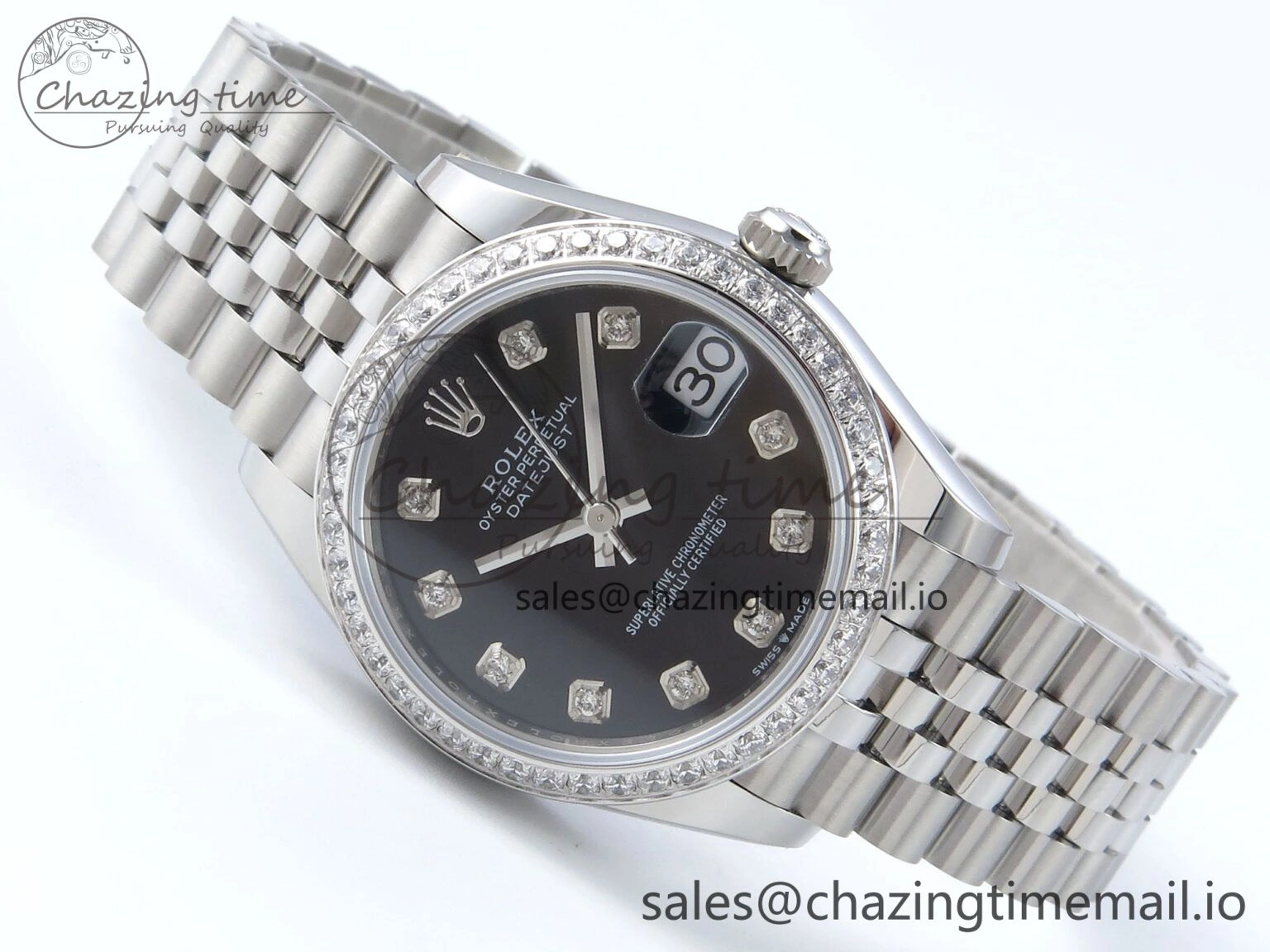 DateJust 31 278384RBR ARF 1:1 Best Edition 904L Steel Black Diamonds Dial Diamonds Bezel on SS Jubilee Bracelet ETA WrinkleFree 457