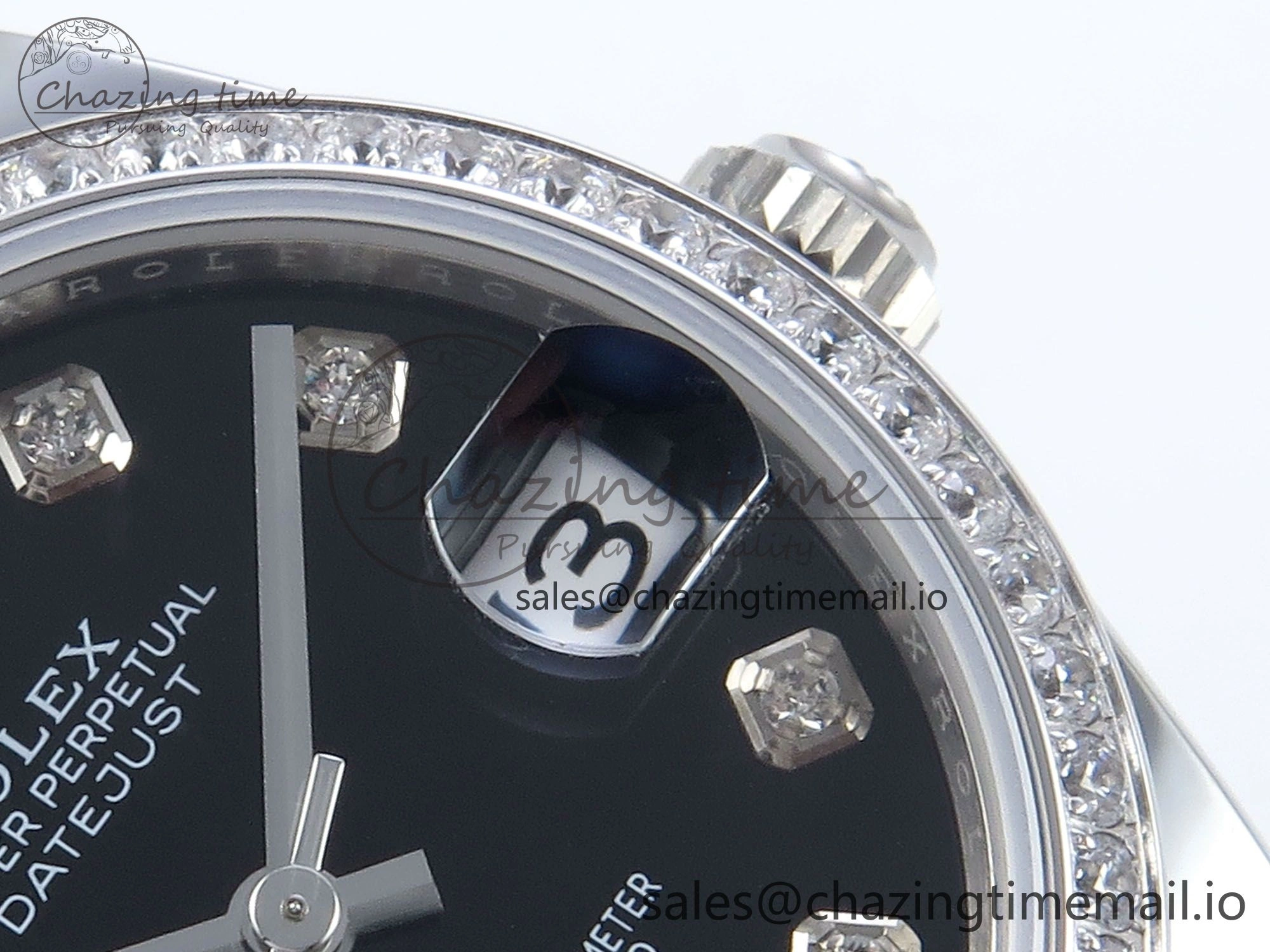 DateJust 31 278384RBR ARF 1:1 Best Edition 904L Steel Black Diamonds Dial Diamonds Bezel on SS Oyster Bracelet ETA HighPerformance 439