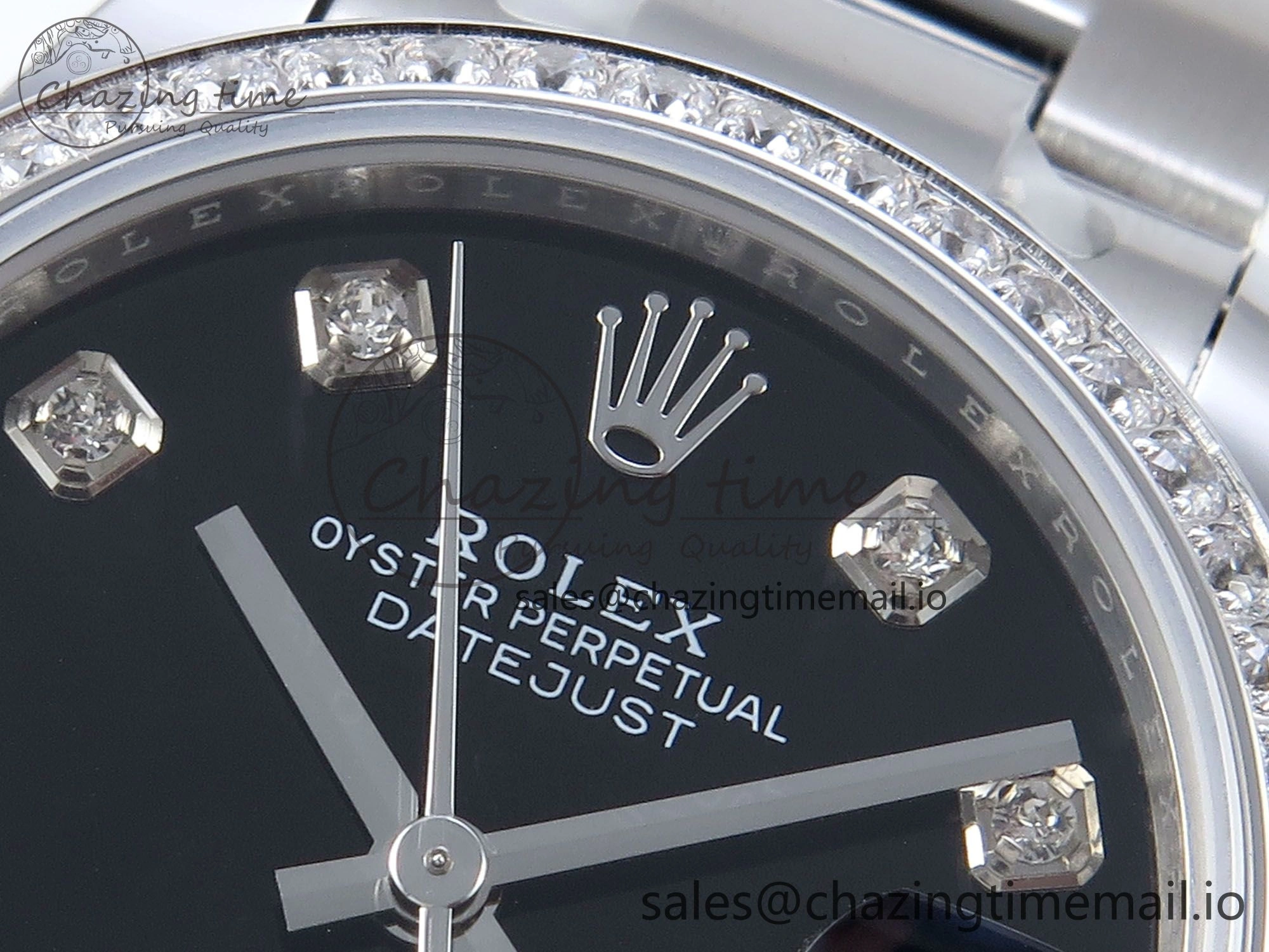 DateJust 31 278384RBR ARF 1:1 Best Edition 904L Steel Black Diamonds Dial Diamonds Bezel on SS Oyster Bracelet ETA HighPerformance 439