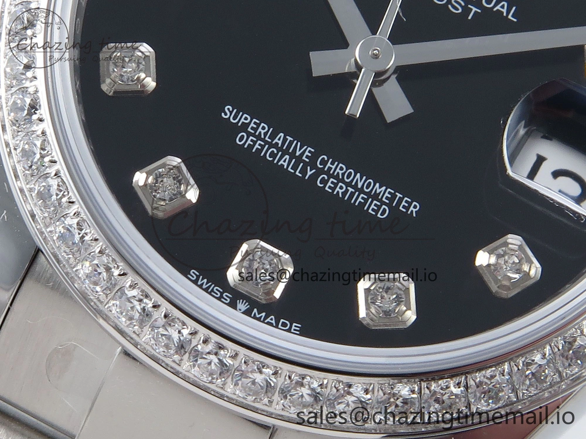 DateJust 31 278384RBR ARF 1:1 Best Edition 904L Steel Black Diamonds Dial Diamonds Bezel on SS Oyster Bracelet ETA HighPerformance 439
