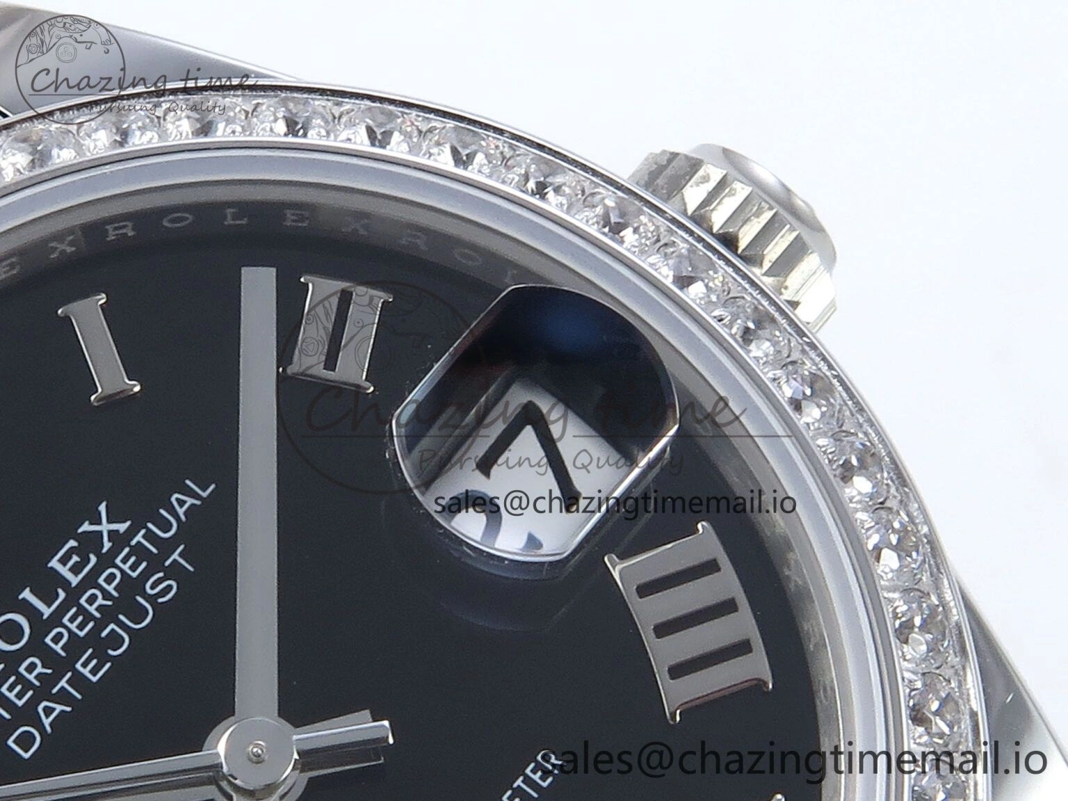 DateJust 31 278384RBR ARF 1:1 Best Edition 904L Steel Black Roman Dial Diamonds Bezel on SS Jubilee Bracelet ETA Soft 449