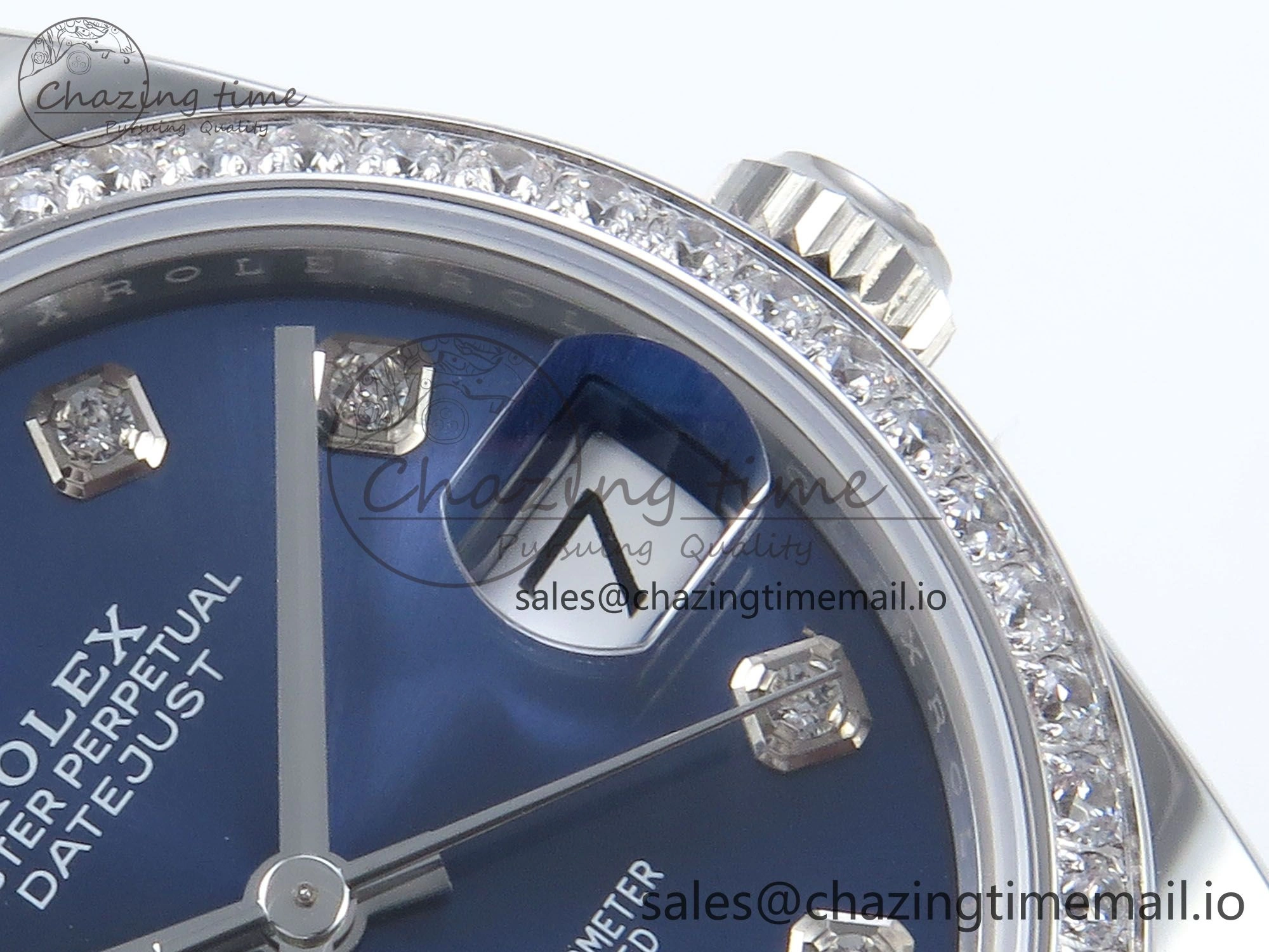 DateJust 31 278384RBR ARF 1:1 Best Edition 904L Steel Blue Diamonds Dial Diamonds Bezel on SS Jubilee Bracelet ETA EasyMatch 446