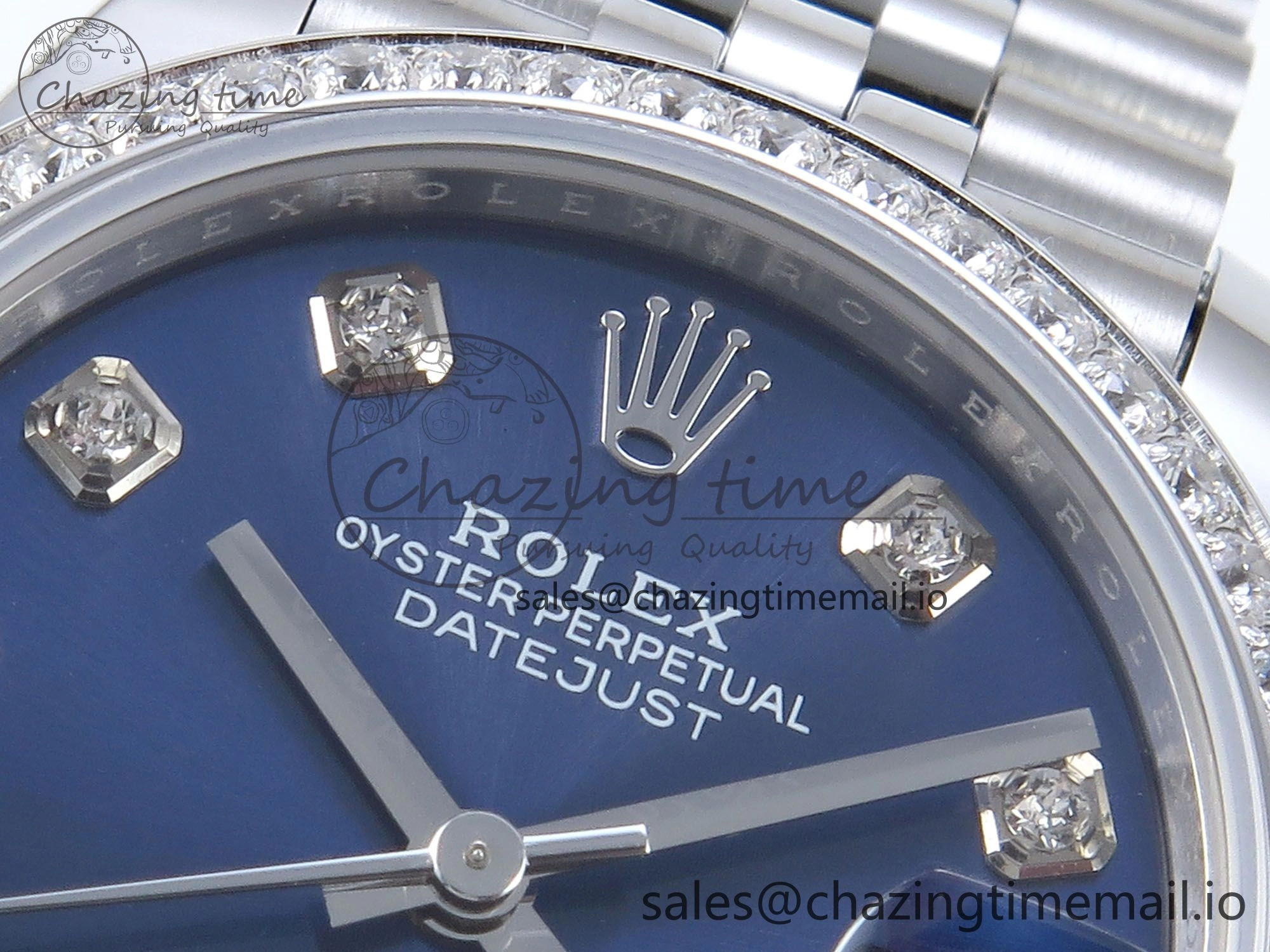 DateJust 31 278384RBR ARF 1:1 Best Edition 904L Steel Blue Diamonds Dial Diamonds Bezel on SS Jubilee Bracelet ETA EasyMatch 446