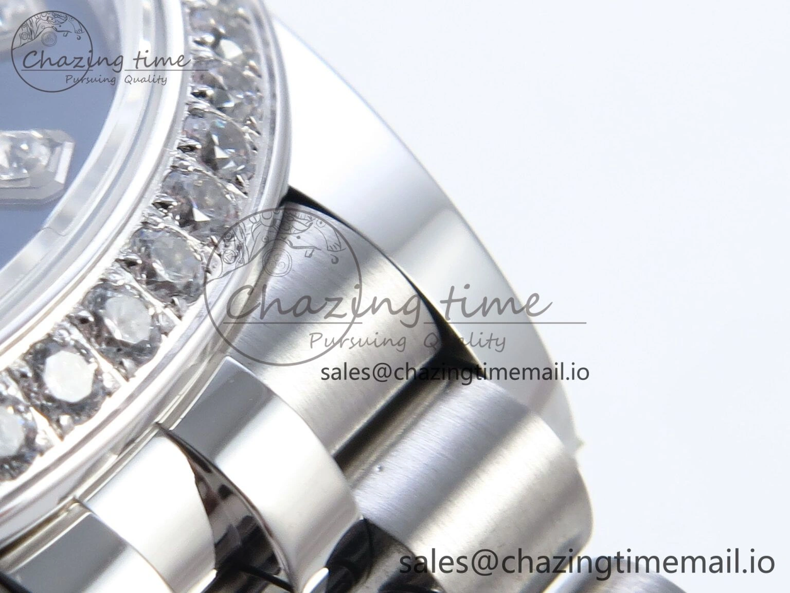 DateJust 31 278384RBR ARF 1:1 Best Edition 904L Steel Blue Diamonds Dial Diamonds Bezel on SS Jubilee Bracelet ETA EasyMatch 446