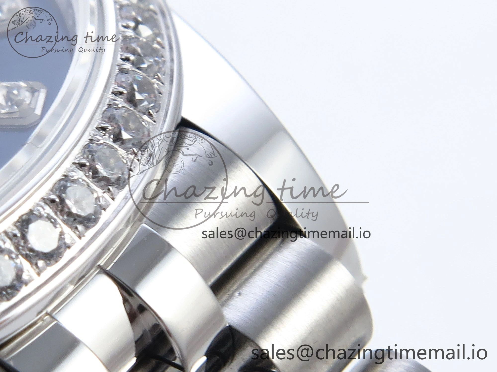 DateJust 31 278384RBR ARF 1:1 Best Edition 904L Steel Blue Diamonds Dial Diamonds Bezel on SS Jubilee Bracelet ETA EasyMatch 446