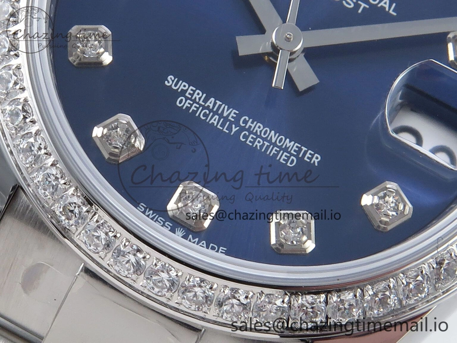 DateJust 31 278384RBR ARF 1:1 Best Edition 904L Steel Blue Diamonds Dial Diamonds Bezel on SS Oyster Bracelet ETA Trendsetting 434