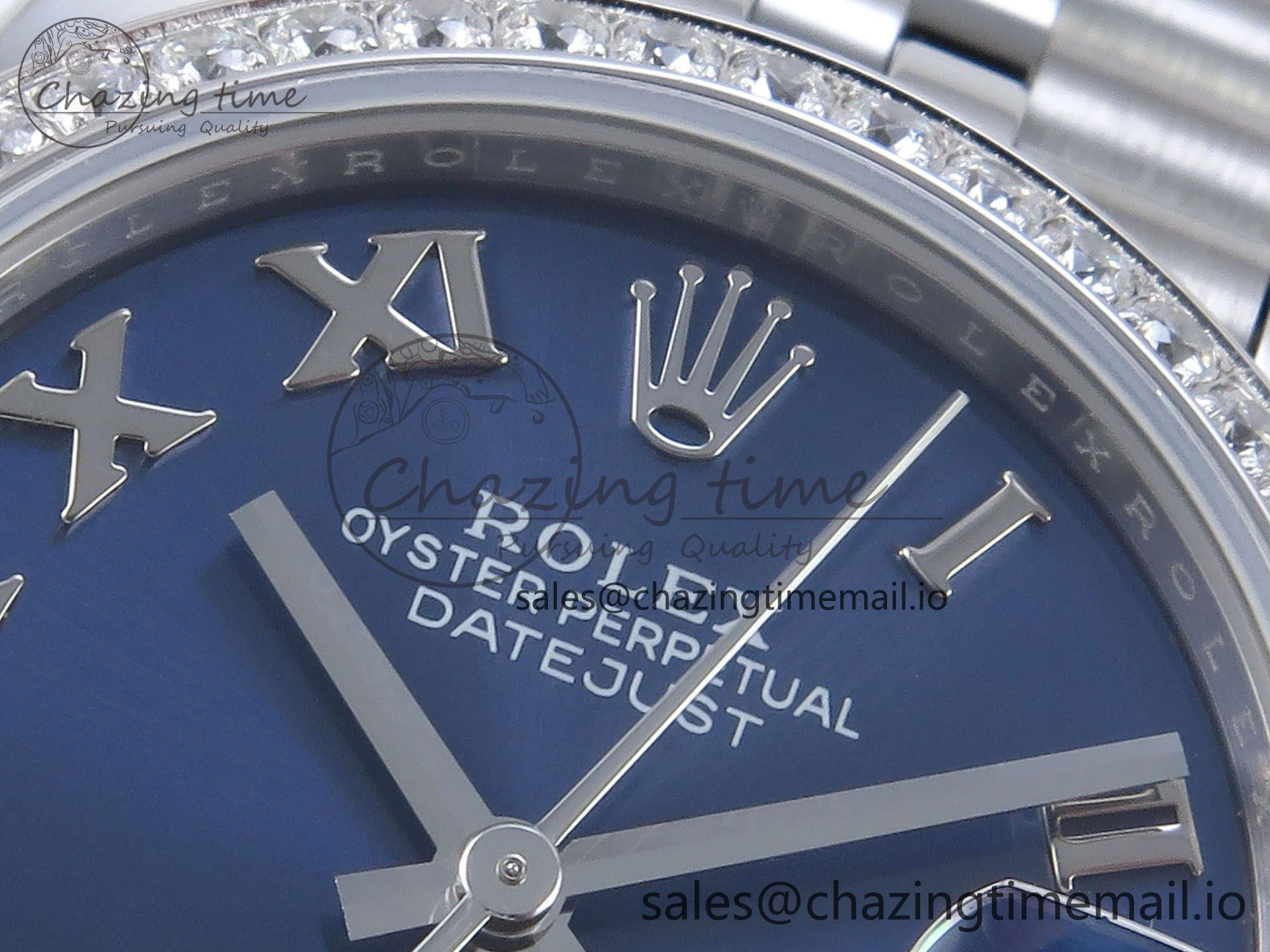 DateJust 31 278384RBR ARF 1:1 Best Edition 904L Steel Blue Roman Dial Diamonds Bezel on SS Jubilee Bracelet ETA Supportive 453