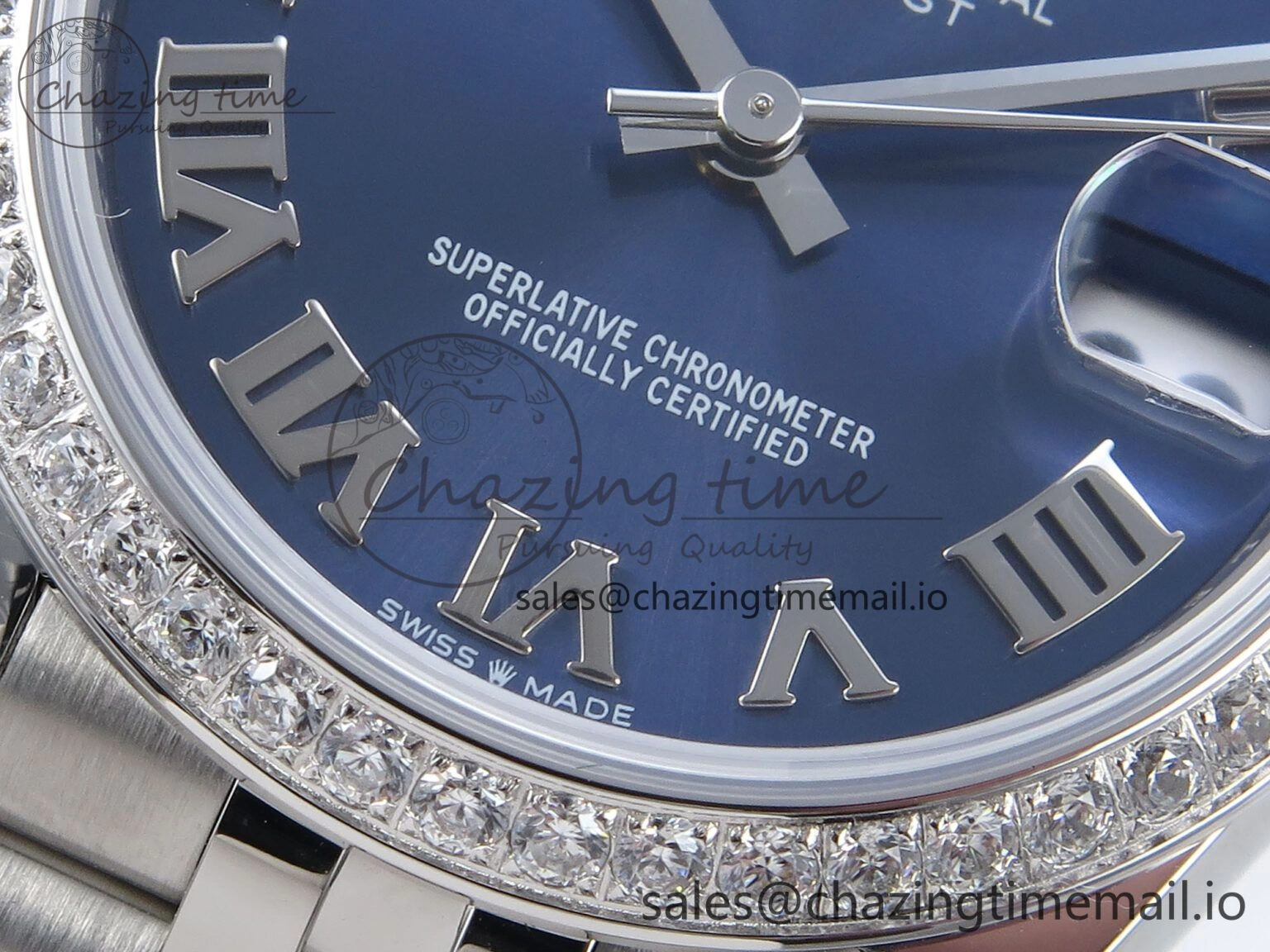 DateJust 31 278384RBR ARF 1:1 Best Edition 904L Steel Blue Roman Dial Diamonds Bezel on SS Jubilee Bracelet ETA Supportive 453