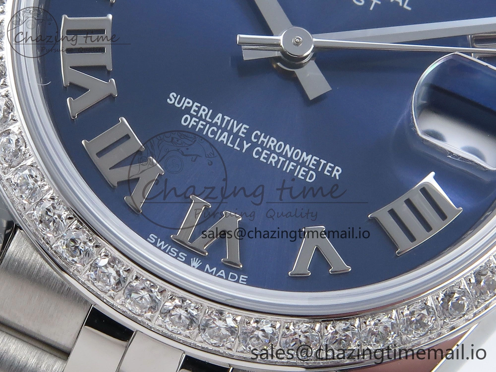 DateJust 31 278384RBR ARF 1:1 Best Edition 904L Steel Blue Roman Dial Diamonds Bezel on SS Jubilee Bracelet ETA Supportive 453