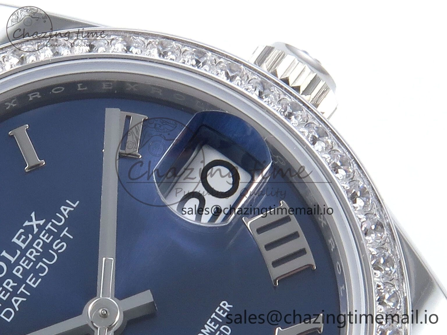 TimelessDesign DateJust 31 278384RBR ARF 1:1 Best Edition 904L Steel Blue Roman Dial Diamonds Bezel on SS Oyster Bracelet ETA 428