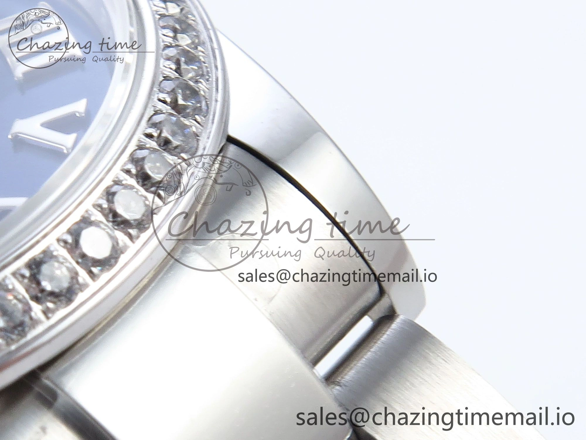TimelessDesign DateJust 31 278384RBR ARF 1:1 Best Edition 904L Steel Blue Roman Dial Diamonds Bezel on SS Oyster Bracelet ETA 428