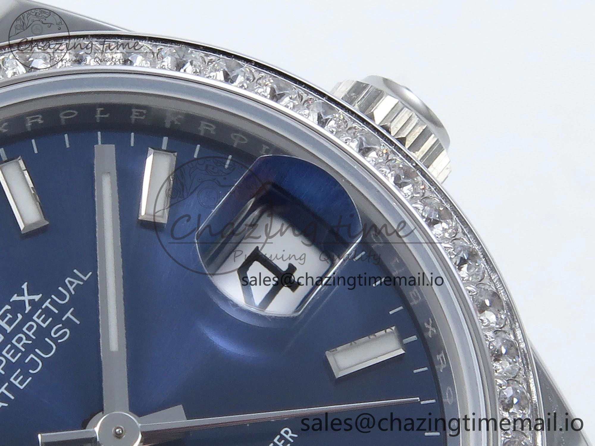 DateJust 31 278384RBR ARF 1:1 Best Edition 904L Steel Blue Stick Dial Diamonds Bezel on SS Jubilee Bracelet ETA Lightweight 461