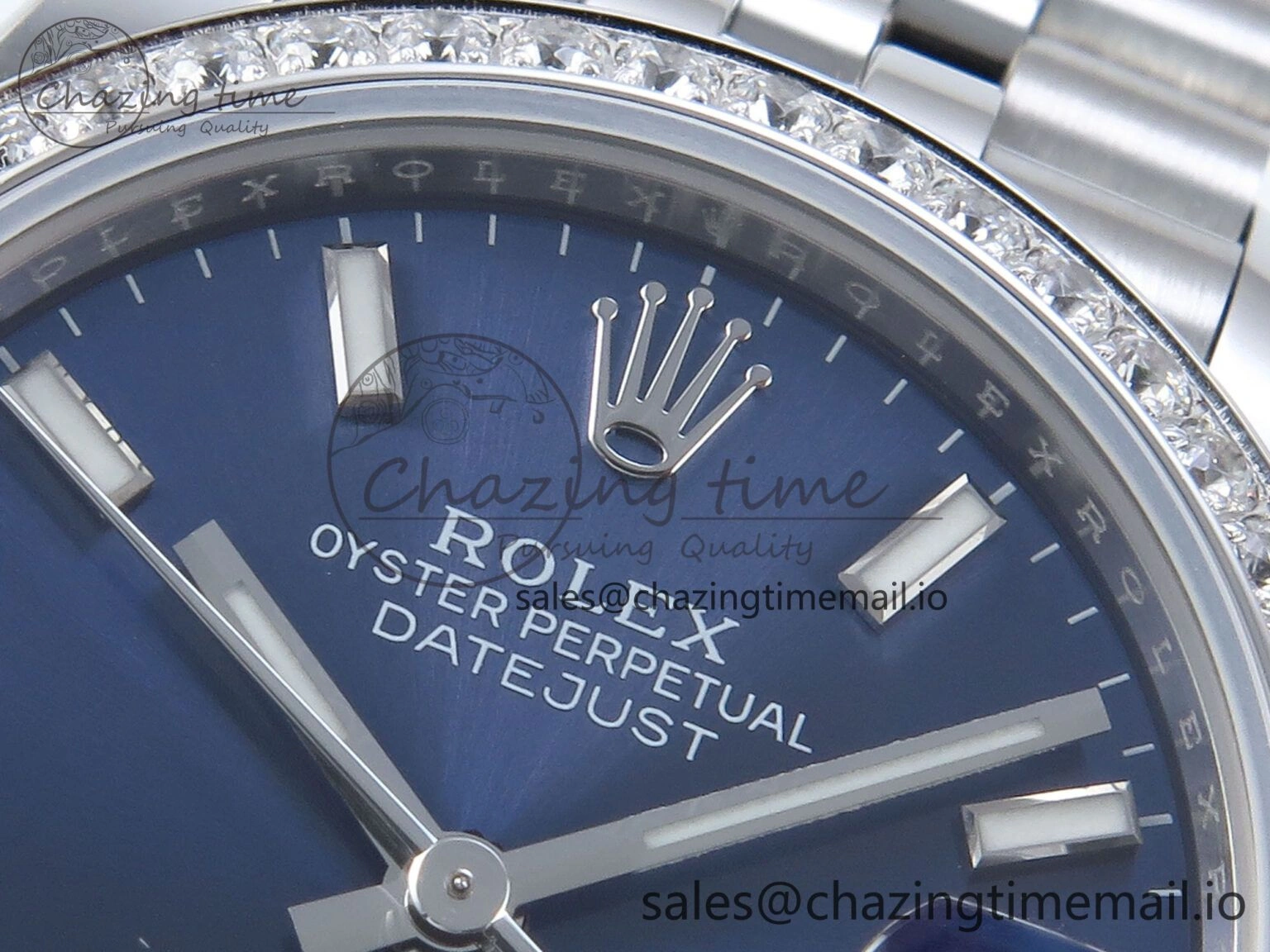DateJust 31 278384RBR ARF 1:1 Best Edition 904L Steel Blue Stick Dial Diamonds Bezel on SS Jubilee Bracelet ETA Lightweight 461