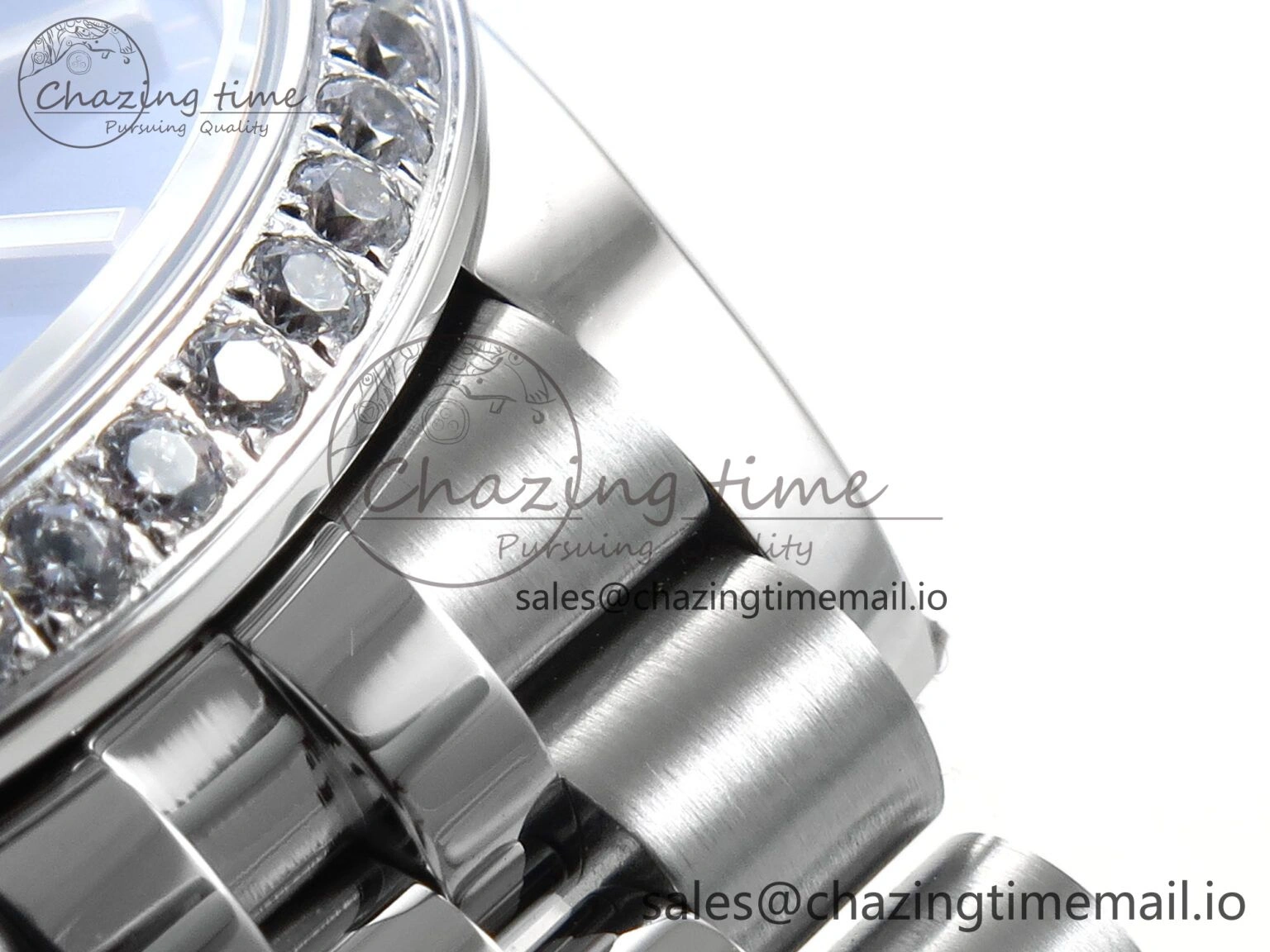 DateJust 31 278384RBR ARF 1:1 Best Edition 904L Steel Blue Stick Dial Diamonds Bezel on SS Jubilee Bracelet ETA Lightweight 461