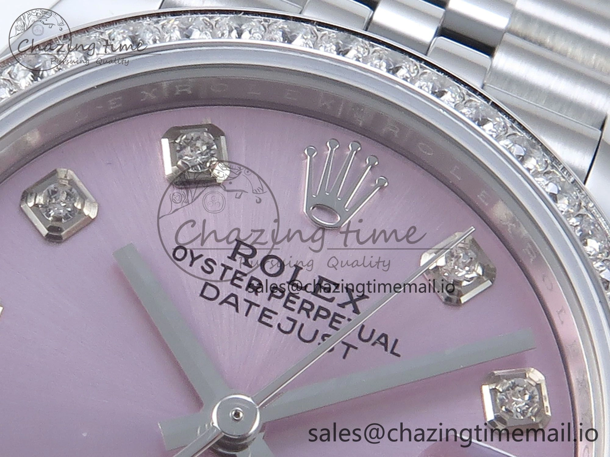 Packable DateJust 31 278384RBR ARF 1:1 Best Edition 904L Steel Pink Diamonds Dial Diamonds Bezel on SS Jubilee Bracelet ETA 451