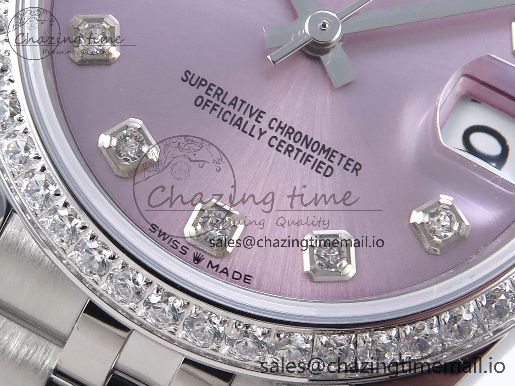 Packable DateJust 31 278384RBR ARF 1:1 Best Edition 904L Steel Pink Diamonds Dial Diamonds Bezel on SS Jubilee Bracelet ETA 451
