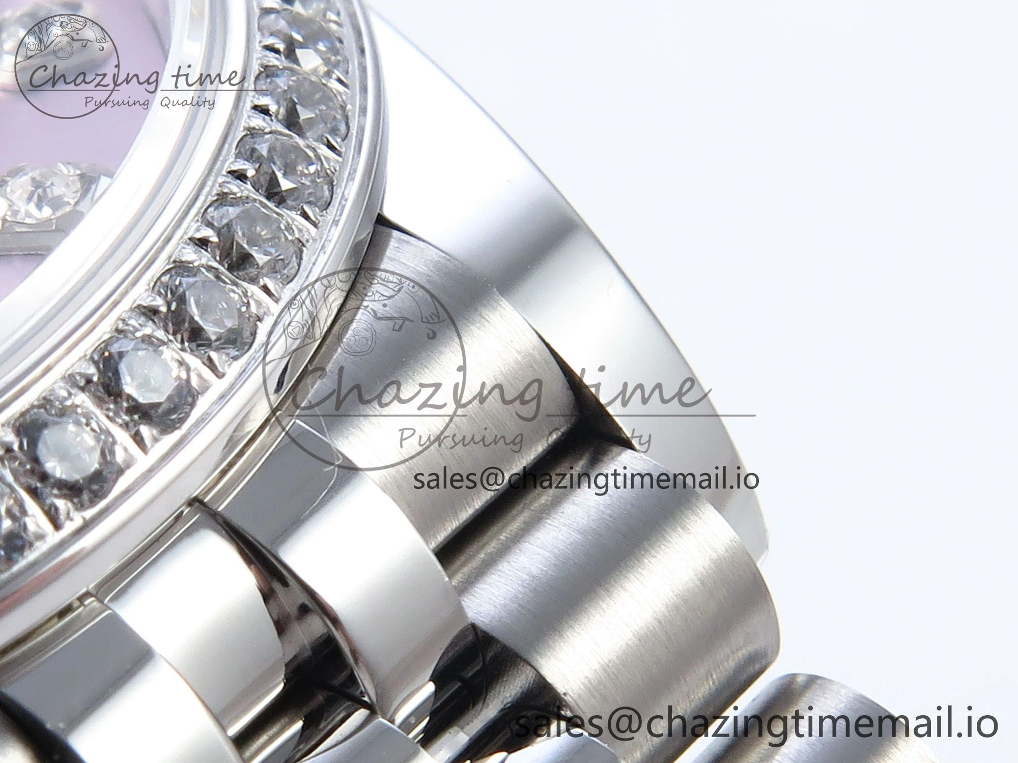 Packable DateJust 31 278384RBR ARF 1:1 Best Edition 904L Steel Pink Diamonds Dial Diamonds Bezel on SS Jubilee Bracelet ETA 451