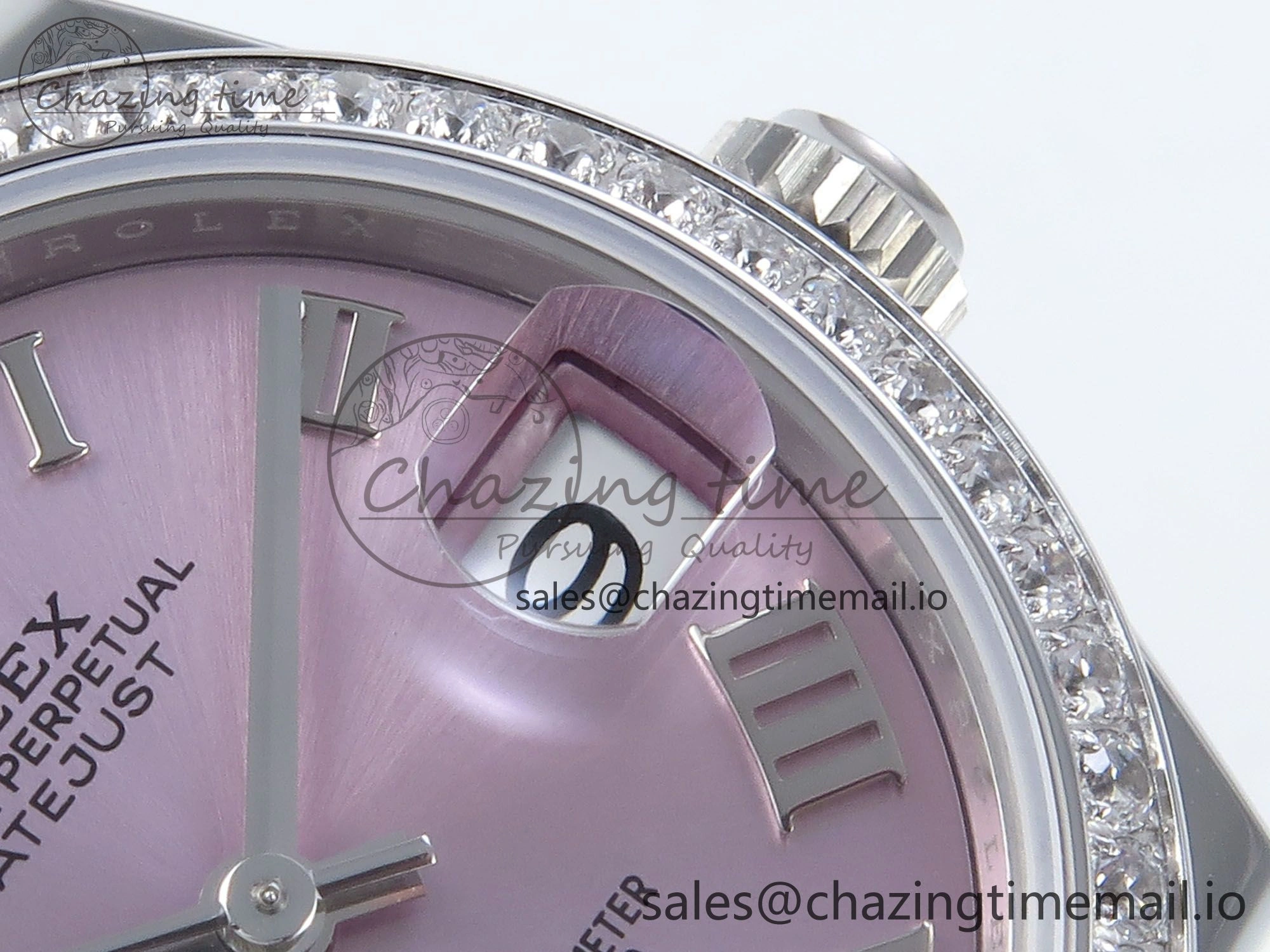 DateJust 31 278384RBR ARF 1:1 Best Edition 904L Steel Pink Roman Dial Diamonds Bezel on SS Jubilee Bracelet ETA Flexible 452