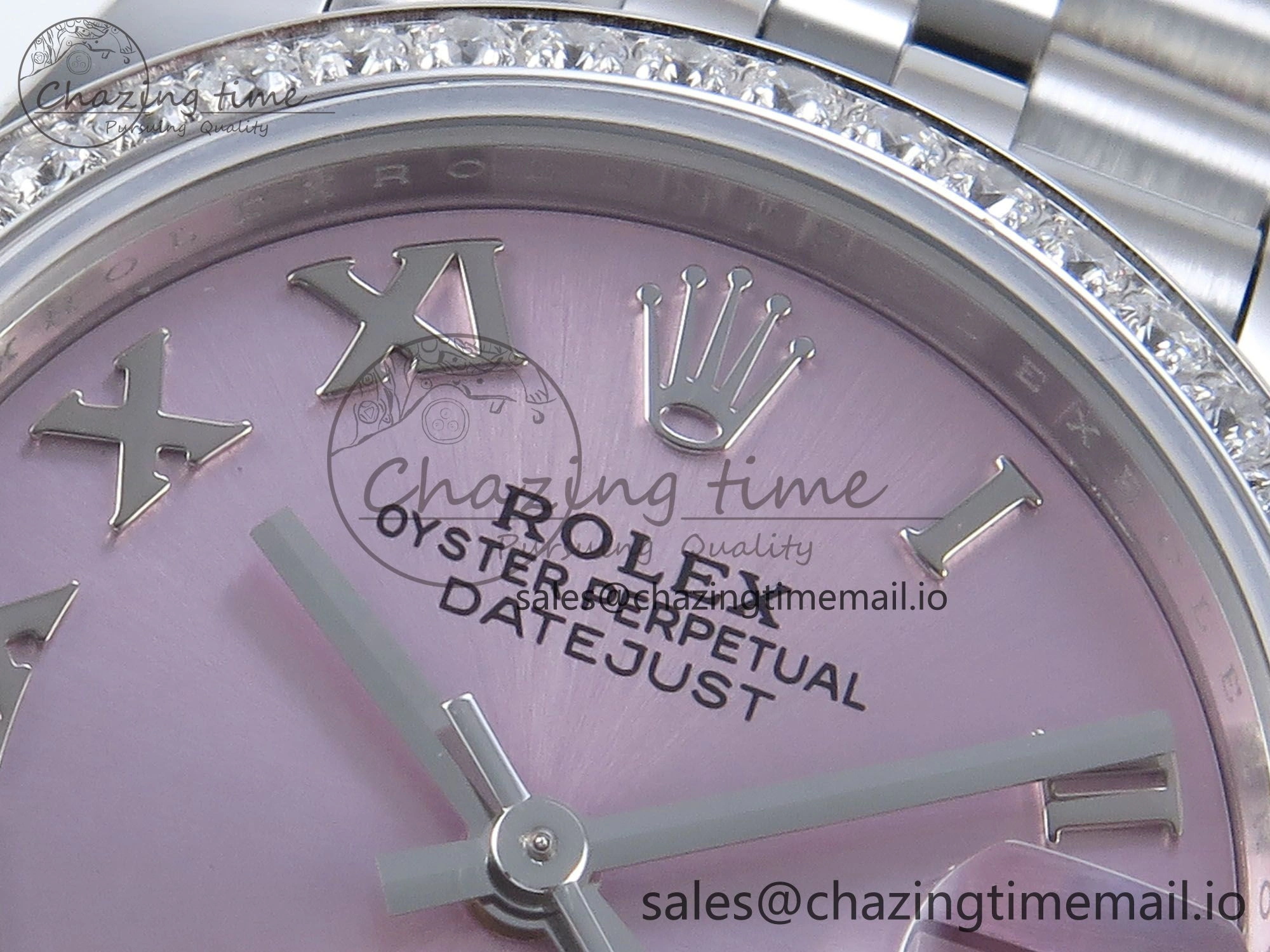 DateJust 31 278384RBR ARF 1:1 Best Edition 904L Steel Pink Roman Dial Diamonds Bezel on SS Jubilee Bracelet ETA Flexible 452