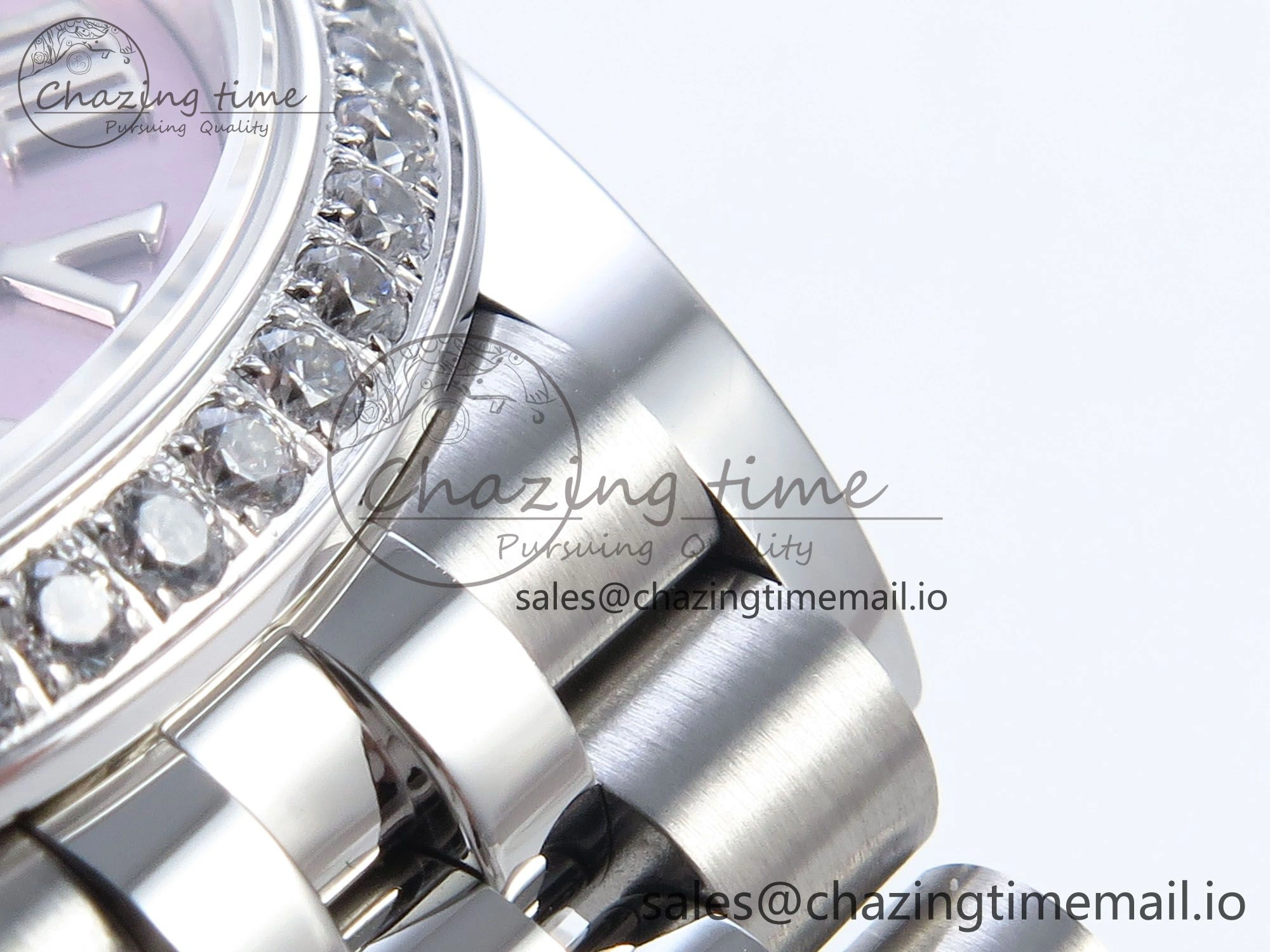 DateJust 31 278384RBR ARF 1:1 Best Edition 904L Steel Pink Roman Dial Diamonds Bezel on SS Jubilee Bracelet ETA Flexible 452