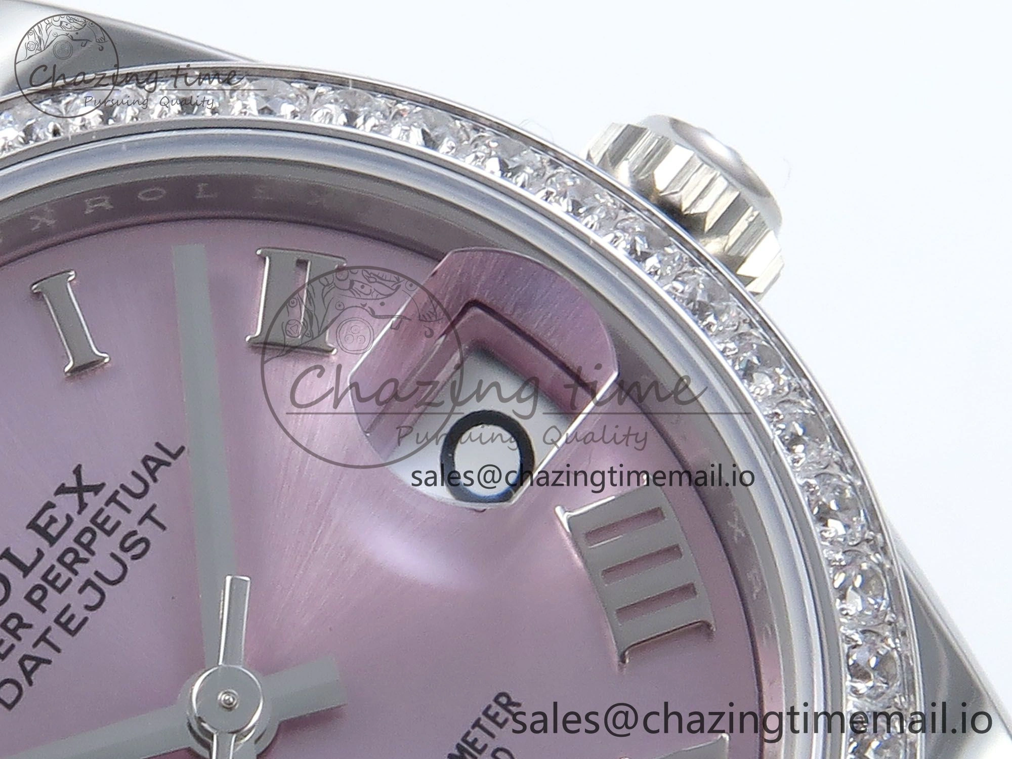 DateJust 31 278384RBR ARF 1:1 Best Edition 904L Steel Pink Roman Dial Diamonds Bezel on SS Oyster Bracelet ETA Reliable 436