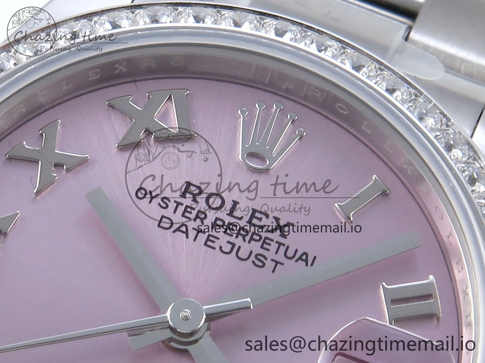 DateJust 31 278384RBR ARF 1:1 Best Edition 904L Steel Pink Roman Dial Diamonds Bezel on SS Oyster Bracelet ETA Reliable 436