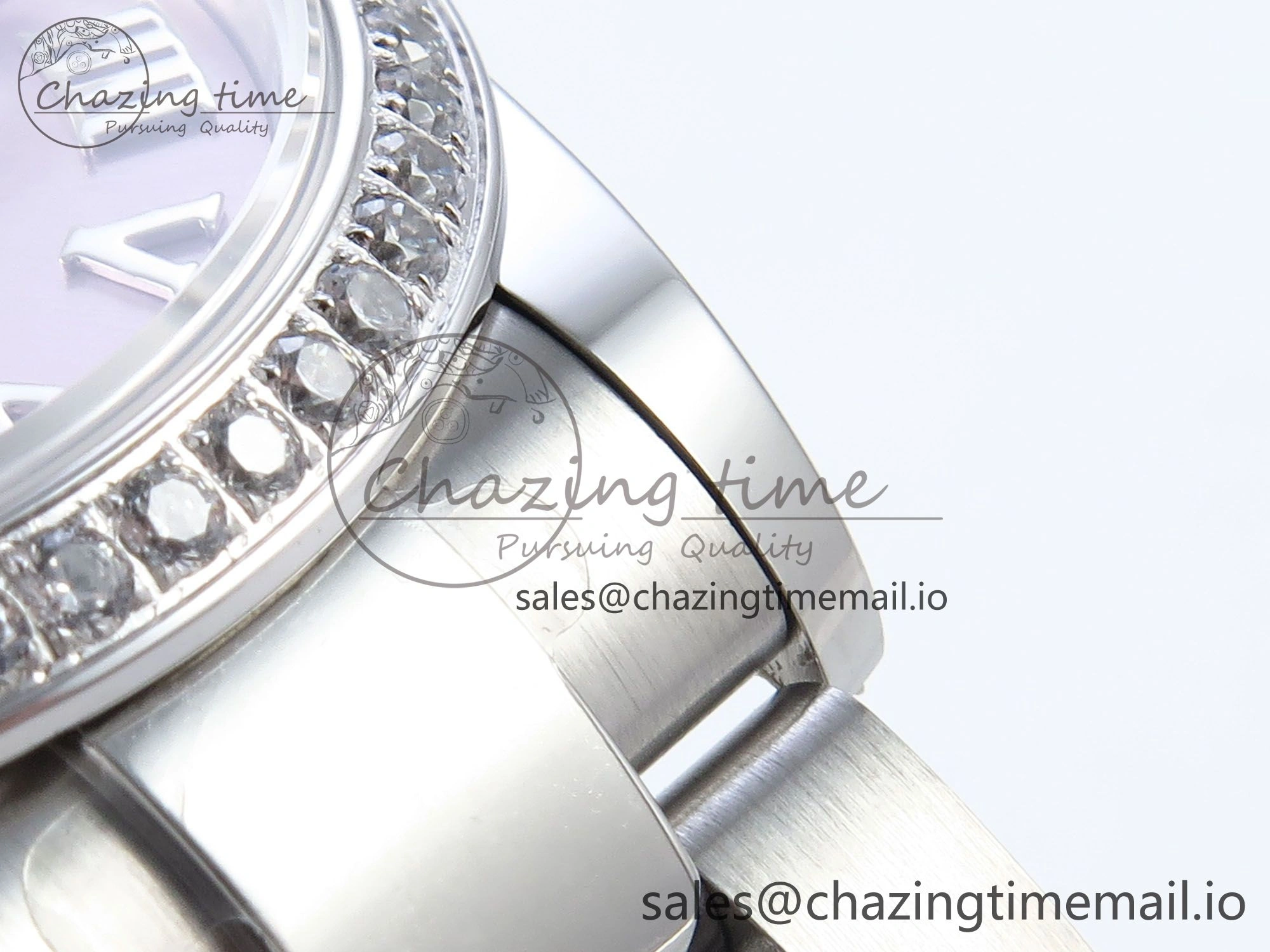 DateJust 31 278384RBR ARF 1:1 Best Edition 904L Steel Pink Roman Dial Diamonds Bezel on SS Oyster Bracelet ETA Reliable 436