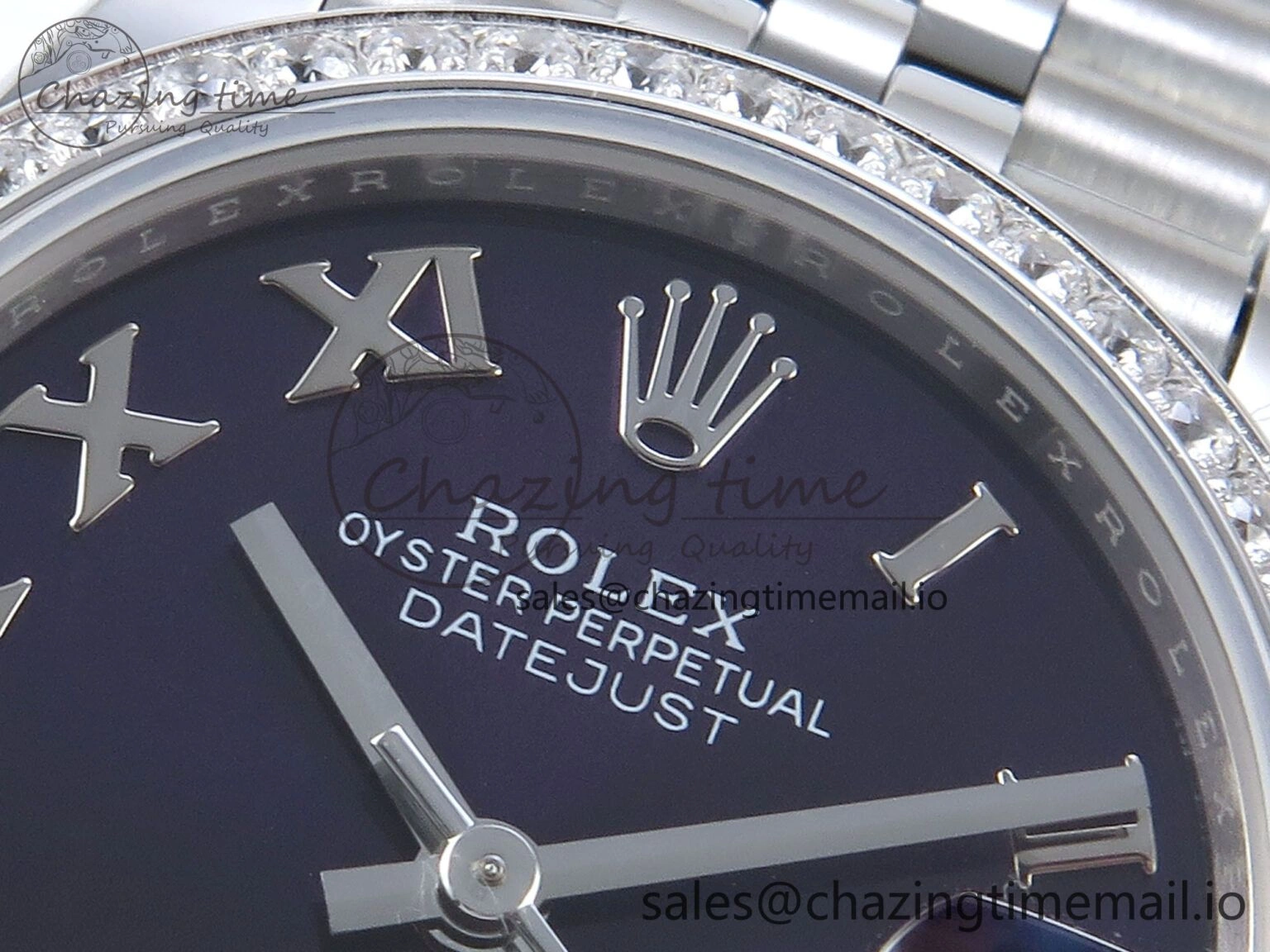 Seasonal DateJust 31 278384RBR ARF 1:1 Best Edition 904L Steel Purple Roman Diamonds Dial Diamonds Bezel on SS Jubilee Bracelet ETA 447