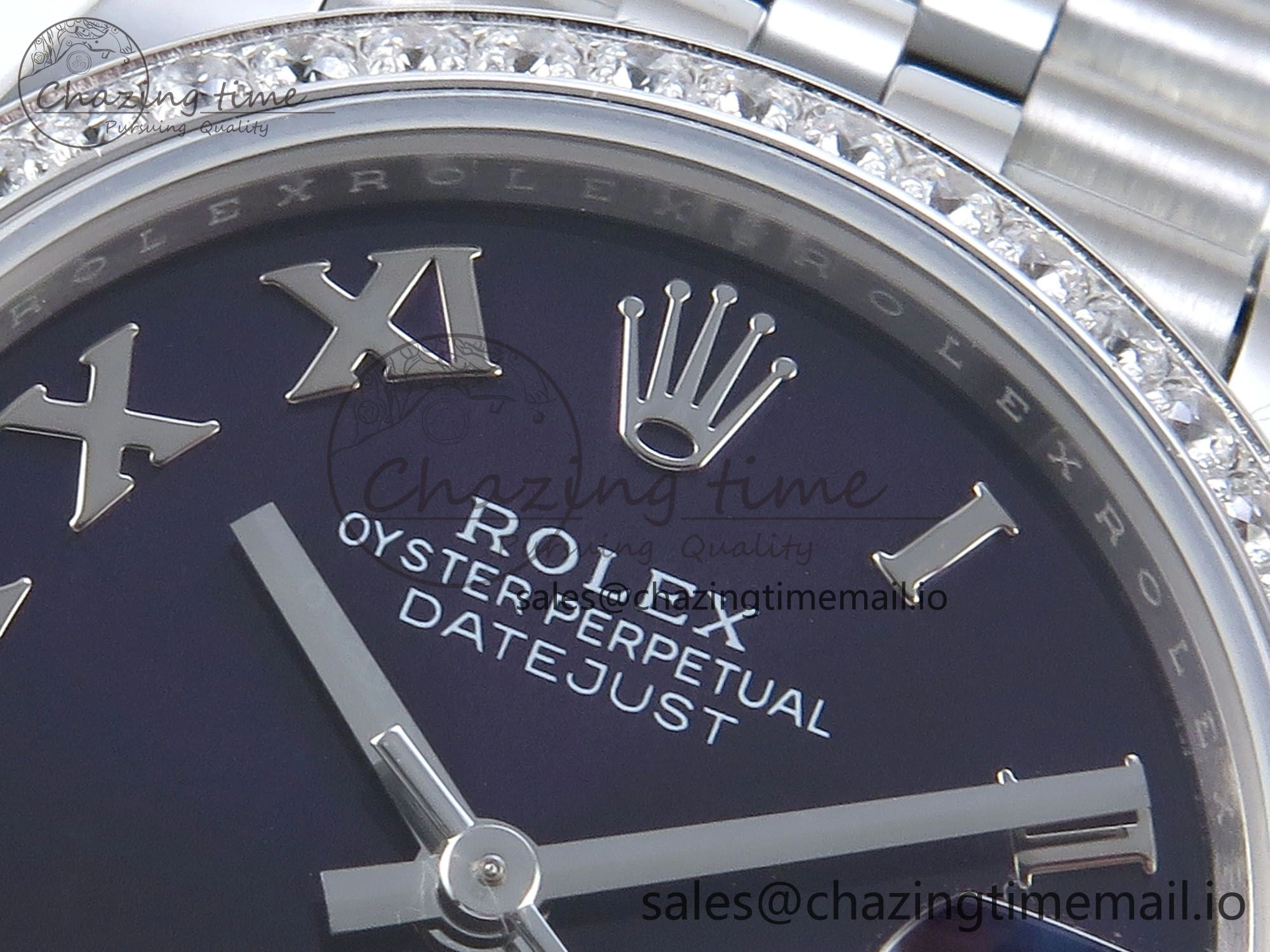 Seasonal DateJust 31 278384RBR ARF 1:1 Best Edition 904L Steel Purple Roman Diamonds Dial Diamonds Bezel on SS Jubilee Bracelet ETA 447