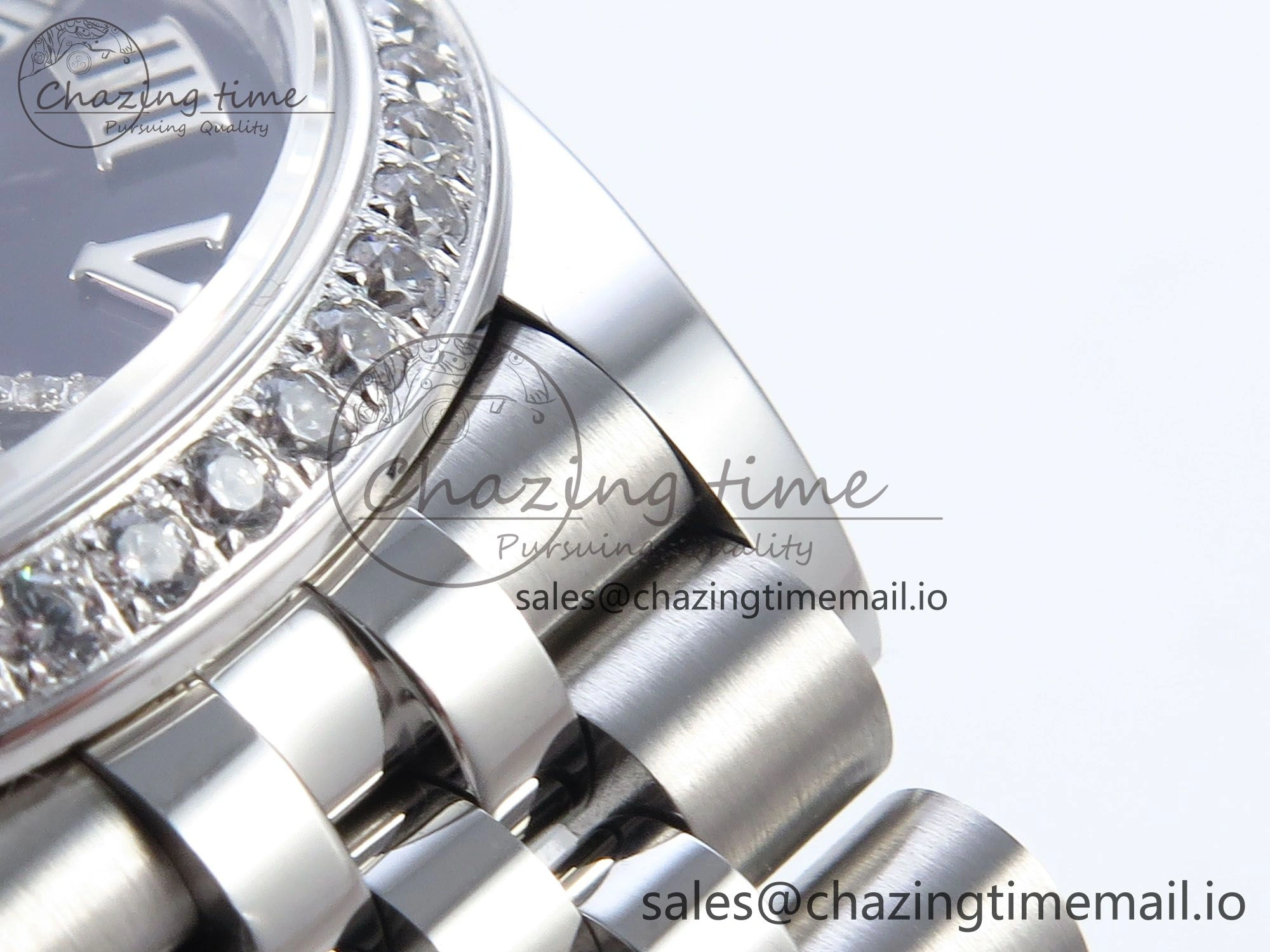 Seasonal DateJust 31 278384RBR ARF 1:1 Best Edition 904L Steel Purple Roman Diamonds Dial Diamonds Bezel on SS Jubilee Bracelet ETA 447