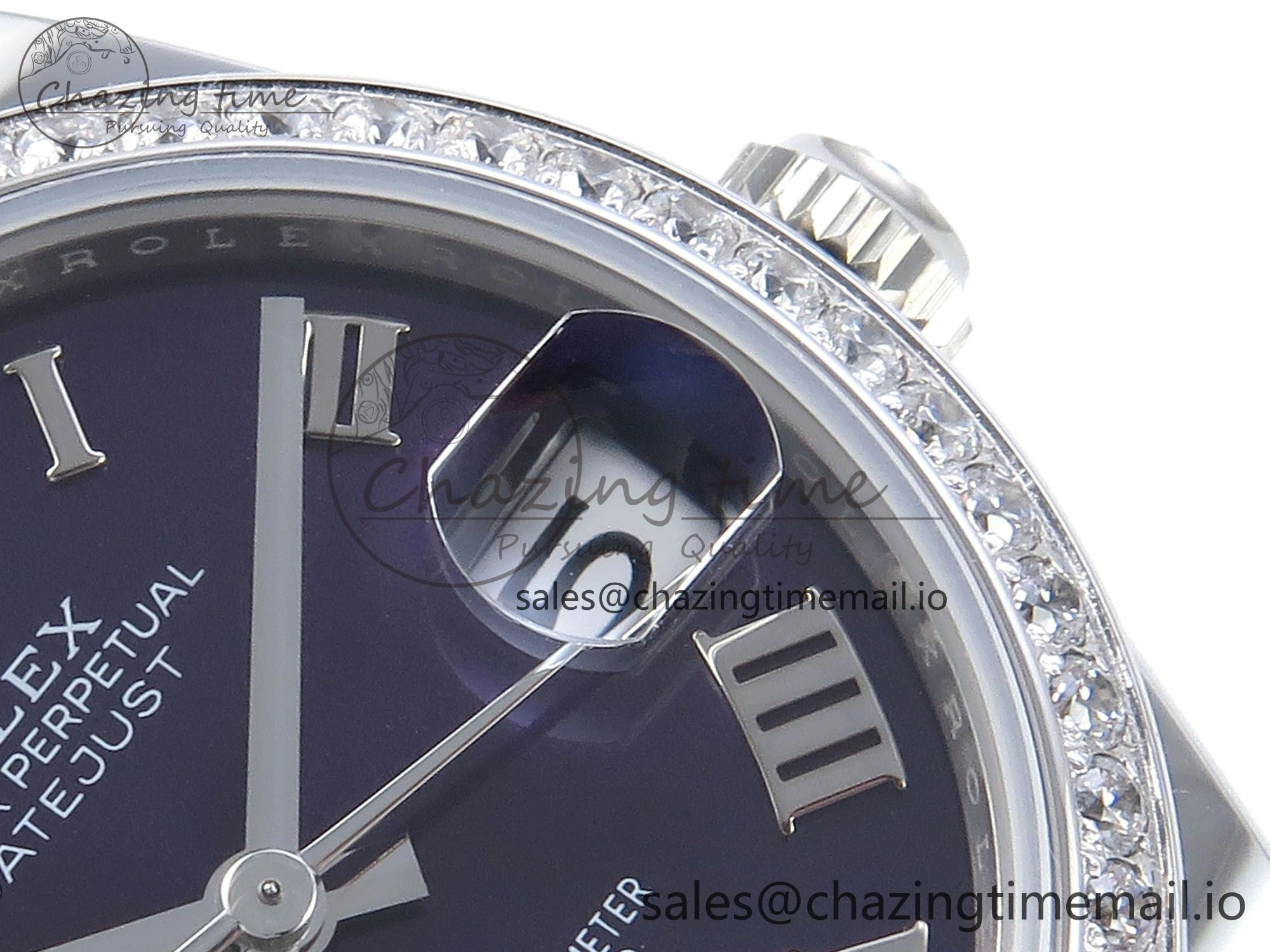 Upgraded DateJust 31 278384RBR ARF 1:1 Best Edition 904L Steel Purple Roman Diamonds Dial Diamonds Bezel on SS Oyster Bracelet ETA 427