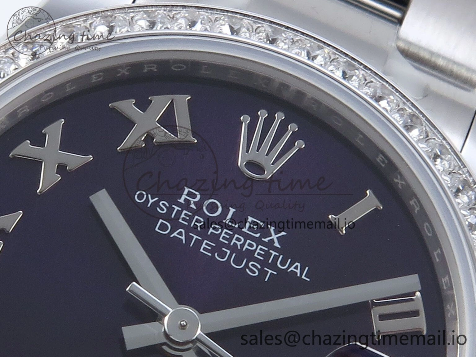 Upgraded DateJust 31 278384RBR ARF 1:1 Best Edition 904L Steel Purple Roman Diamonds Dial Diamonds Bezel on SS Oyster Bracelet ETA 427