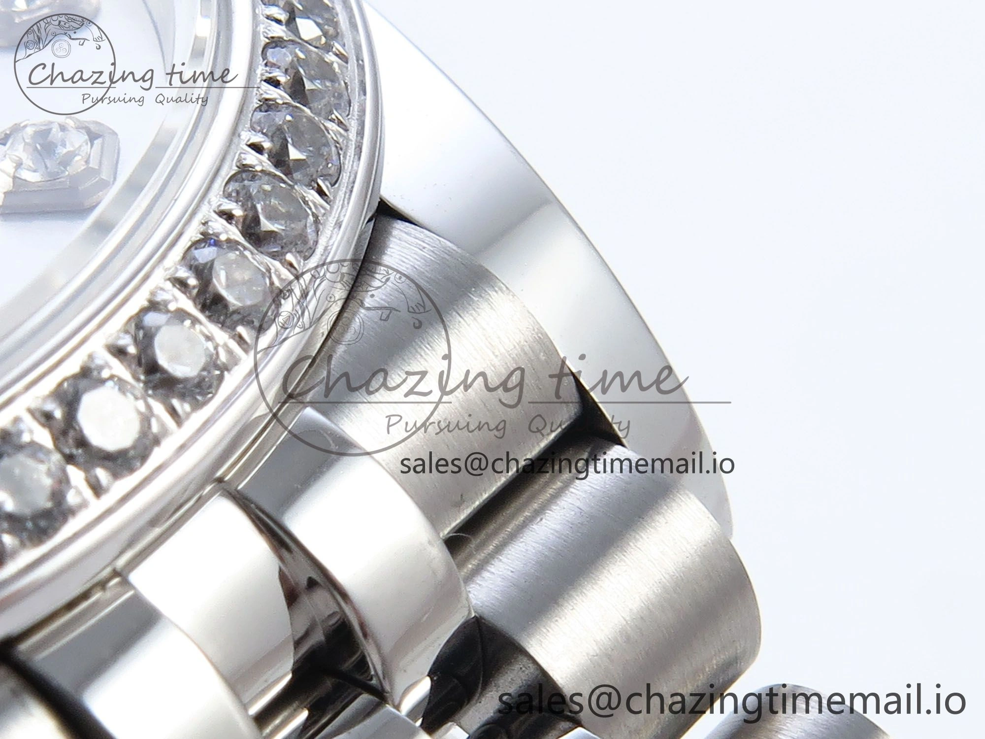 Vibrant DateJust 31 278384RBR ARF 1:1 Best Edition 904L Steel Silver Diamonds Dial Diamonds Bezel on SS Jubilee Bracelet ETA 443