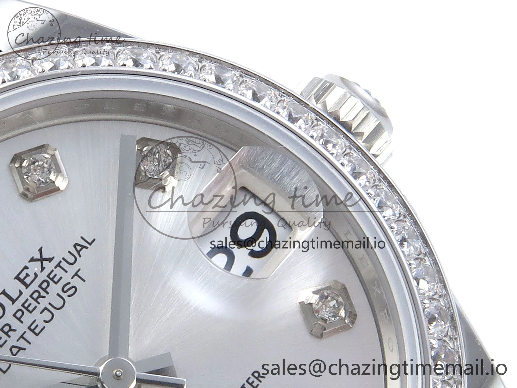 DateJust 31 278384RBR ARF 1:1 Best Edition 904L Steel Silver Diamonds Dial Diamonds Bezel on SS Oyster Bracelet ETA Versatile 425