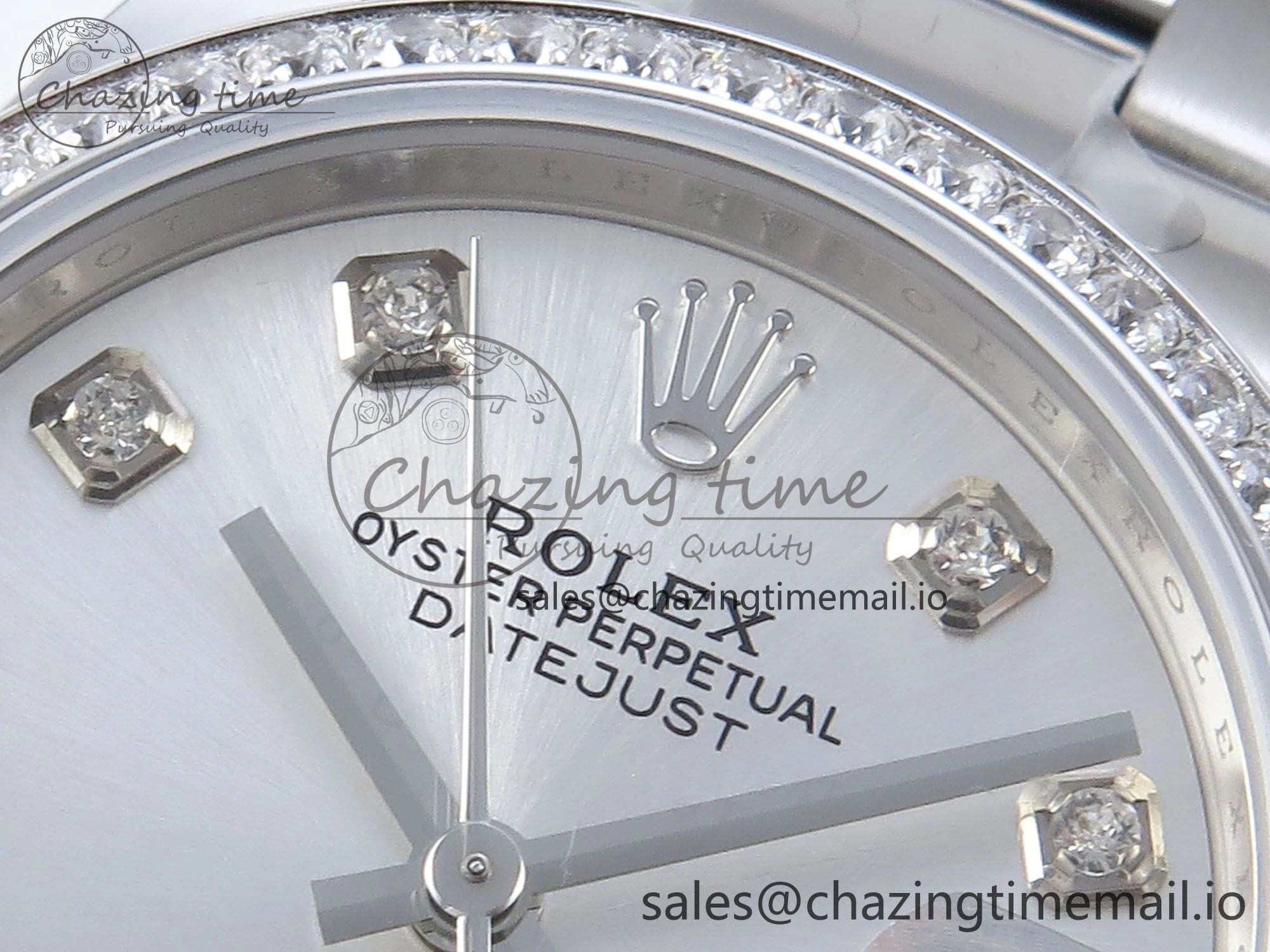 DateJust 31 278384RBR ARF 1:1 Best Edition 904L Steel Silver Diamonds Dial Diamonds Bezel on SS Oyster Bracelet ETA Versatile 425