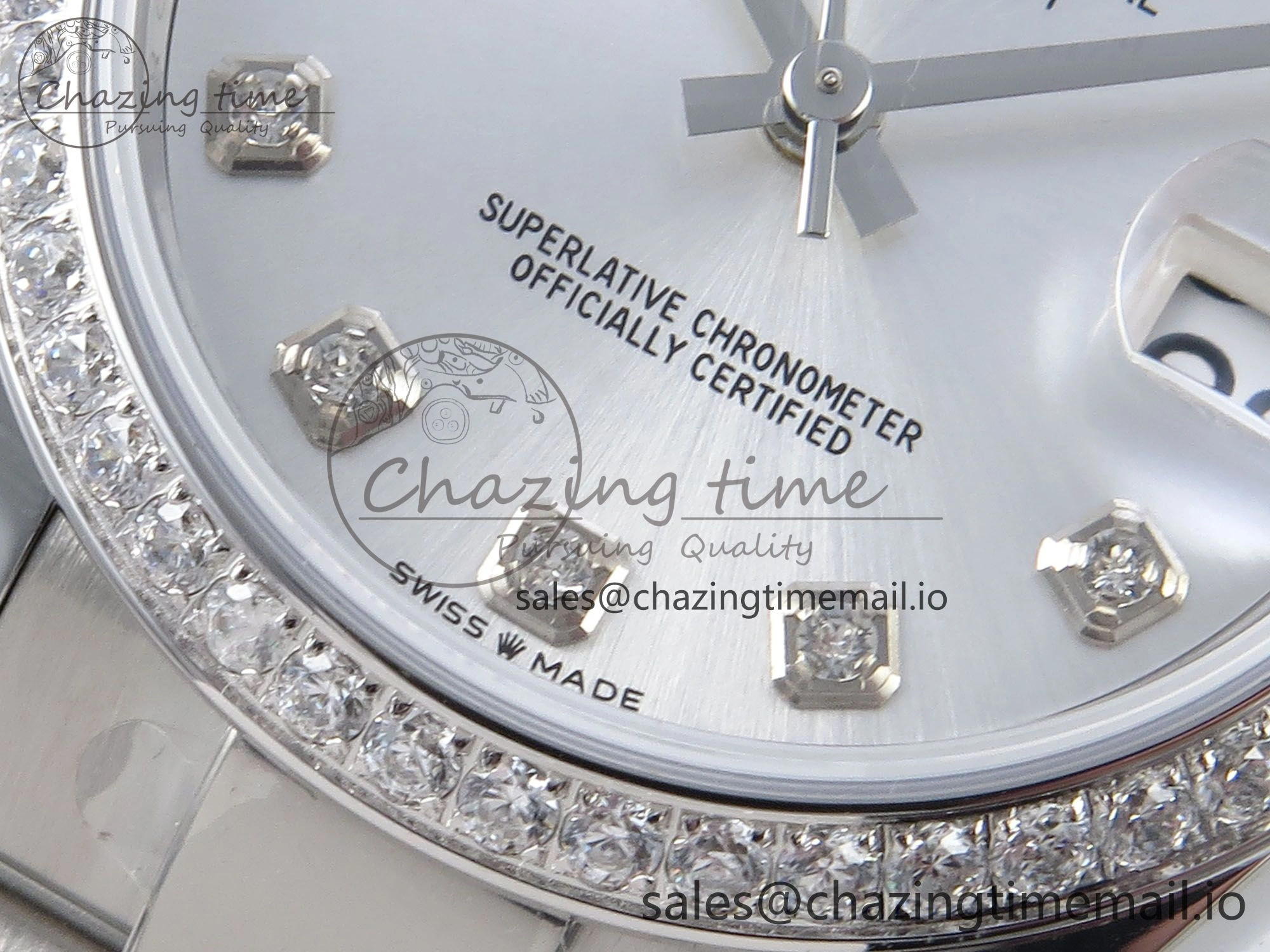 DateJust 31 278384RBR ARF 1:1 Best Edition 904L Steel Silver Diamonds Dial Diamonds Bezel on SS Oyster Bracelet ETA Versatile 425