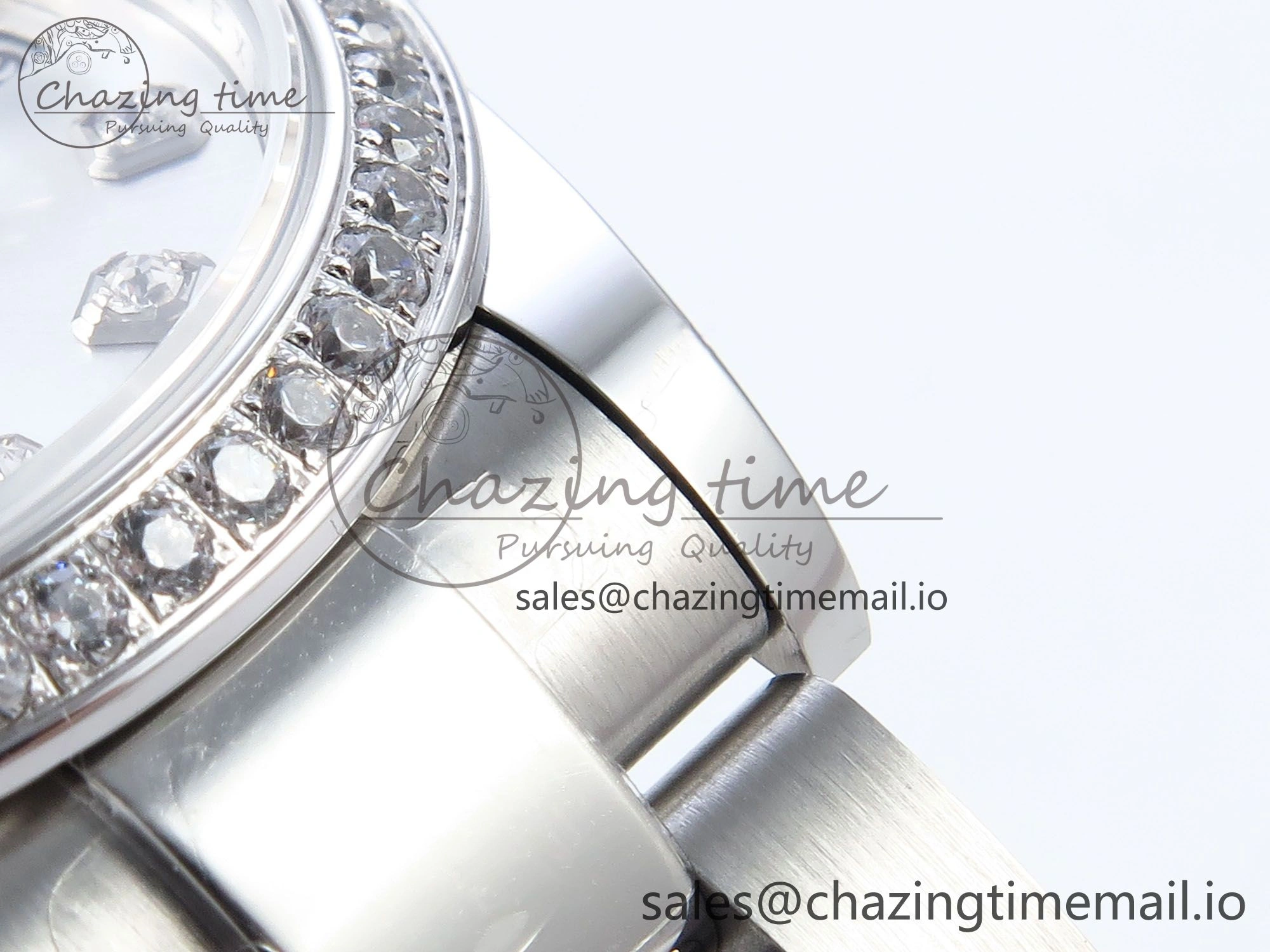 DateJust 31 278384RBR ARF 1:1 Best Edition 904L Steel Silver Diamonds Dial Diamonds Bezel on SS Oyster Bracelet ETA Versatile 425
