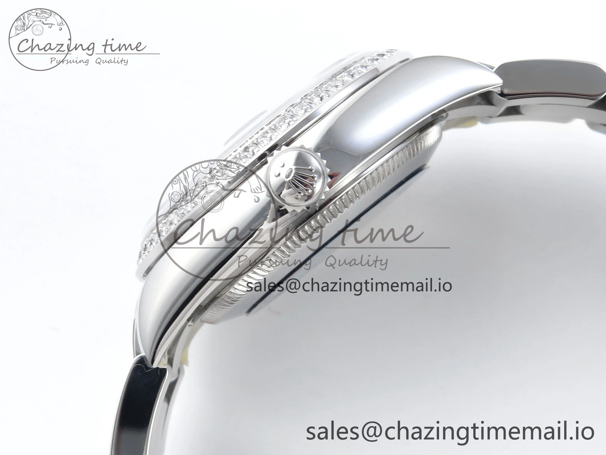 DateJust 31 278384RBR ARF 1:1 Best Edition 904L Steel Silver Diamonds Dial Diamonds Bezel on SS Oyster Bracelet ETA Versatile 425